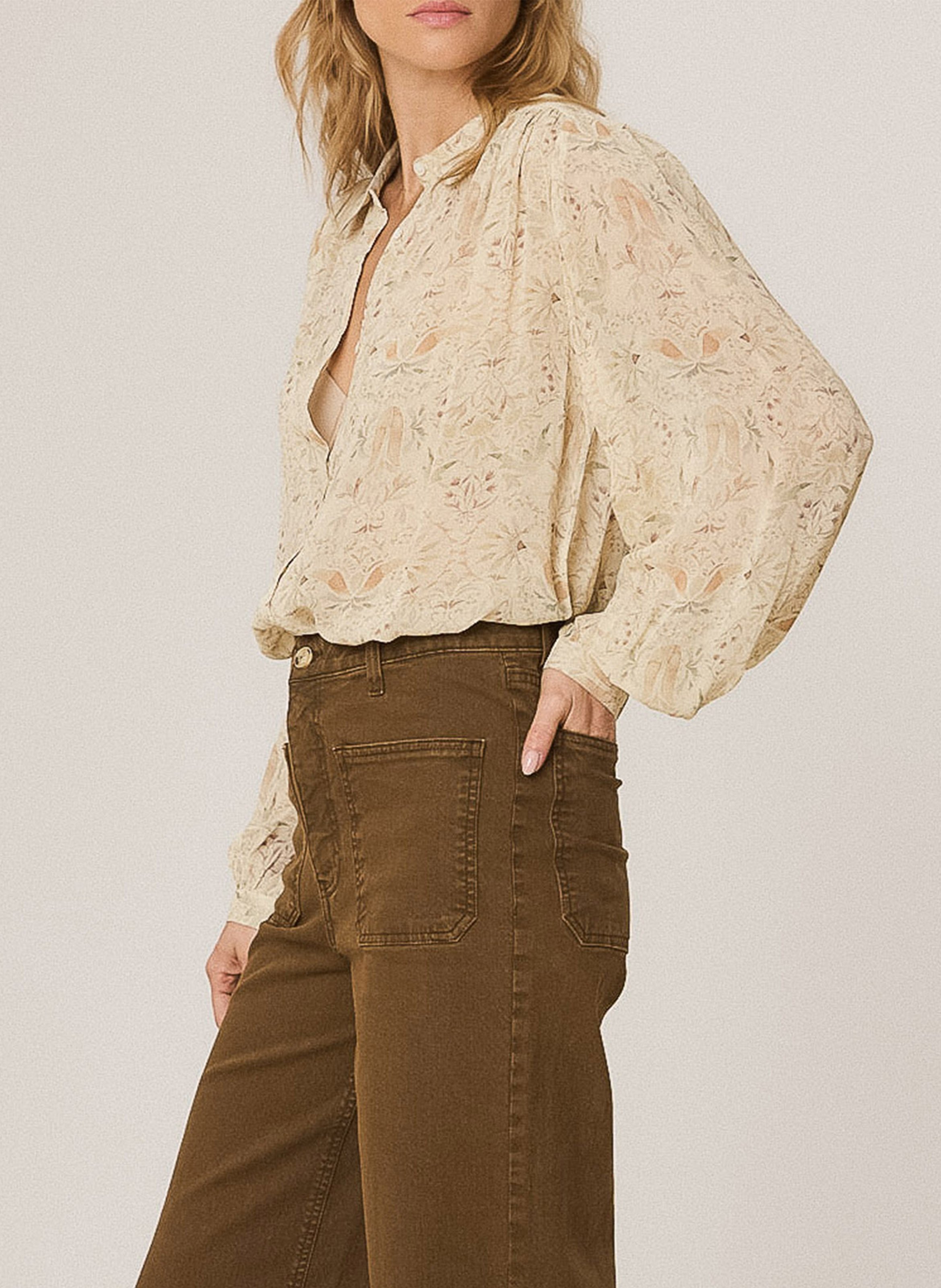 Loose-fit shirt with classic collar INDI & COLD Multicolored