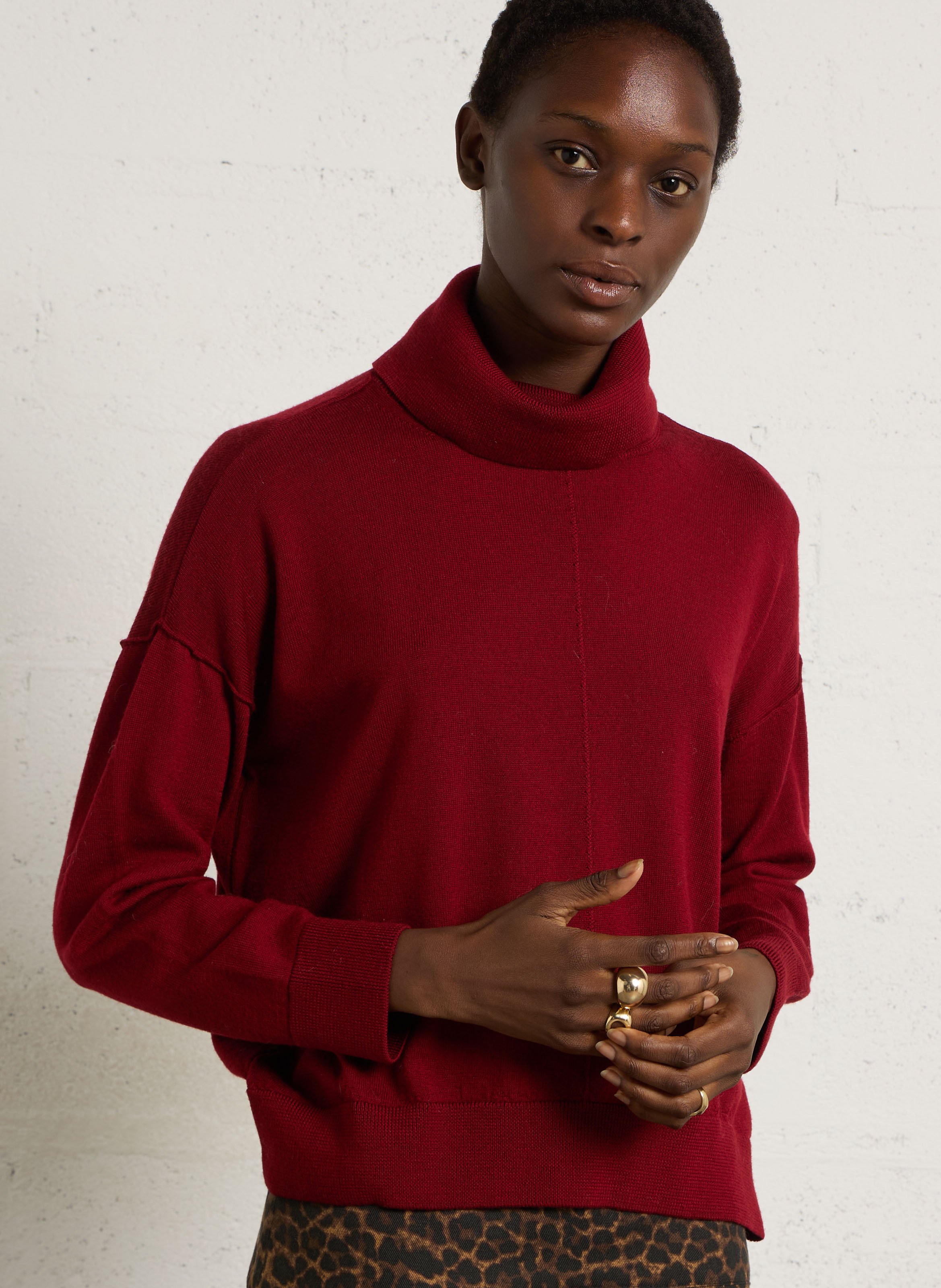 Pull oversize en laine MAISON ANJE Prune