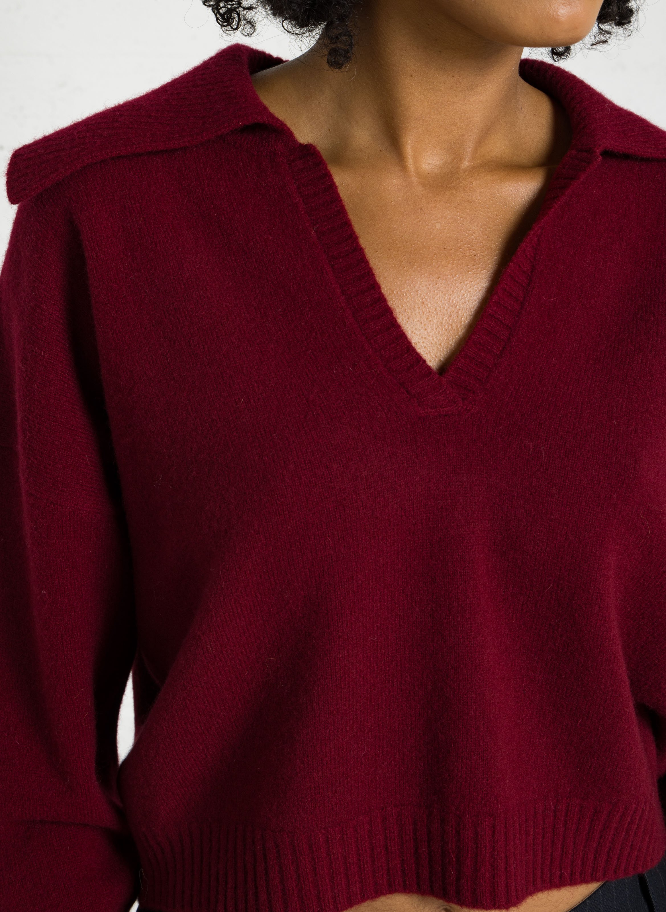 Straight-cut wool sweater TINSELS Plums