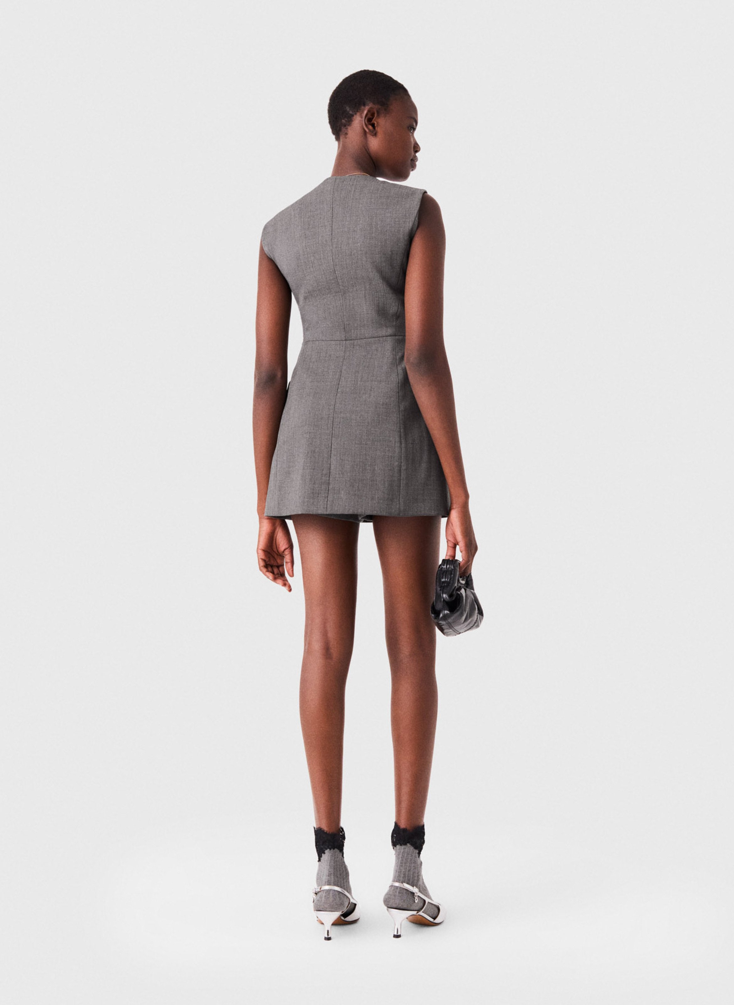 Sleeveless V-neck vest MAJE Grey