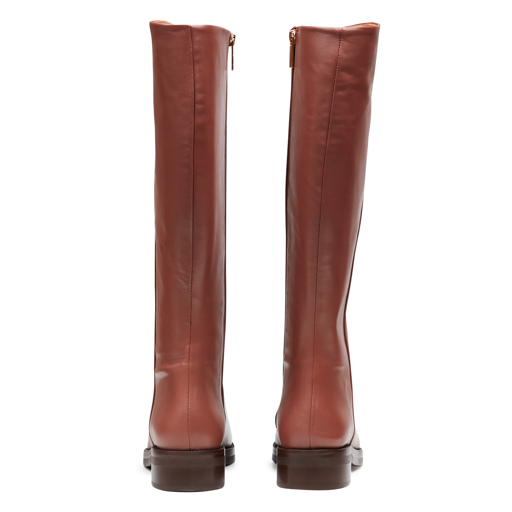 Platte, Leren Laarzen Camel Praline Bobbies - Dames | Place des Tendances