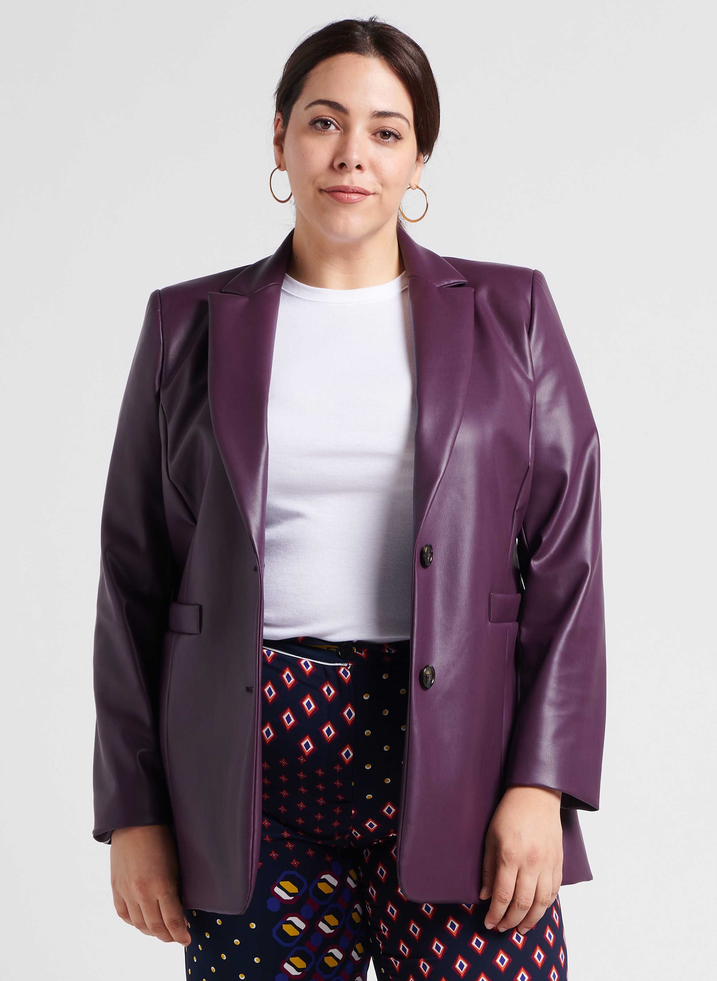 Jacket with tailored collar PERSONA by Marina Rinaldi Purple