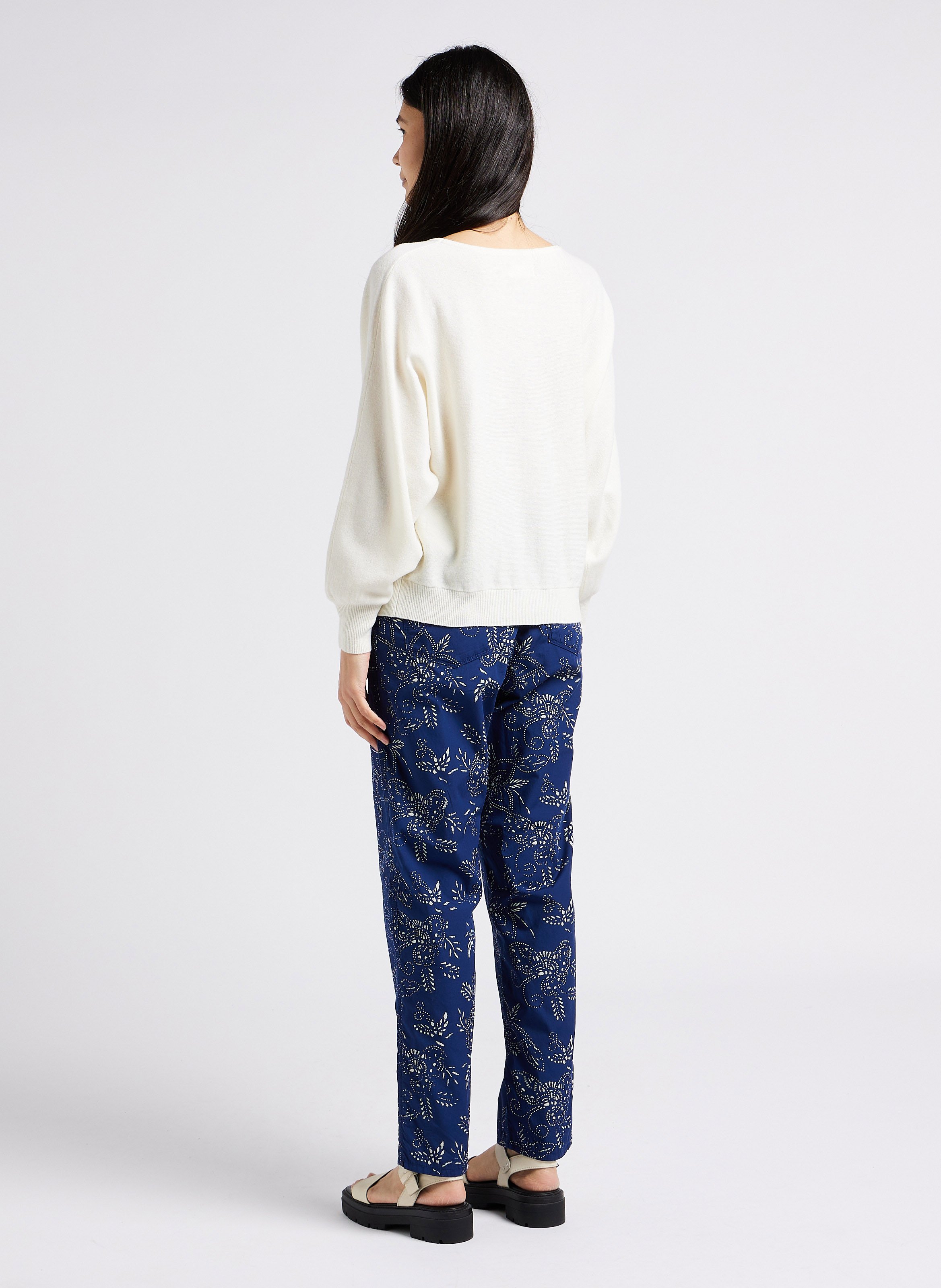 Pantalon carotte imprimé en coton BELLEROSE Gris