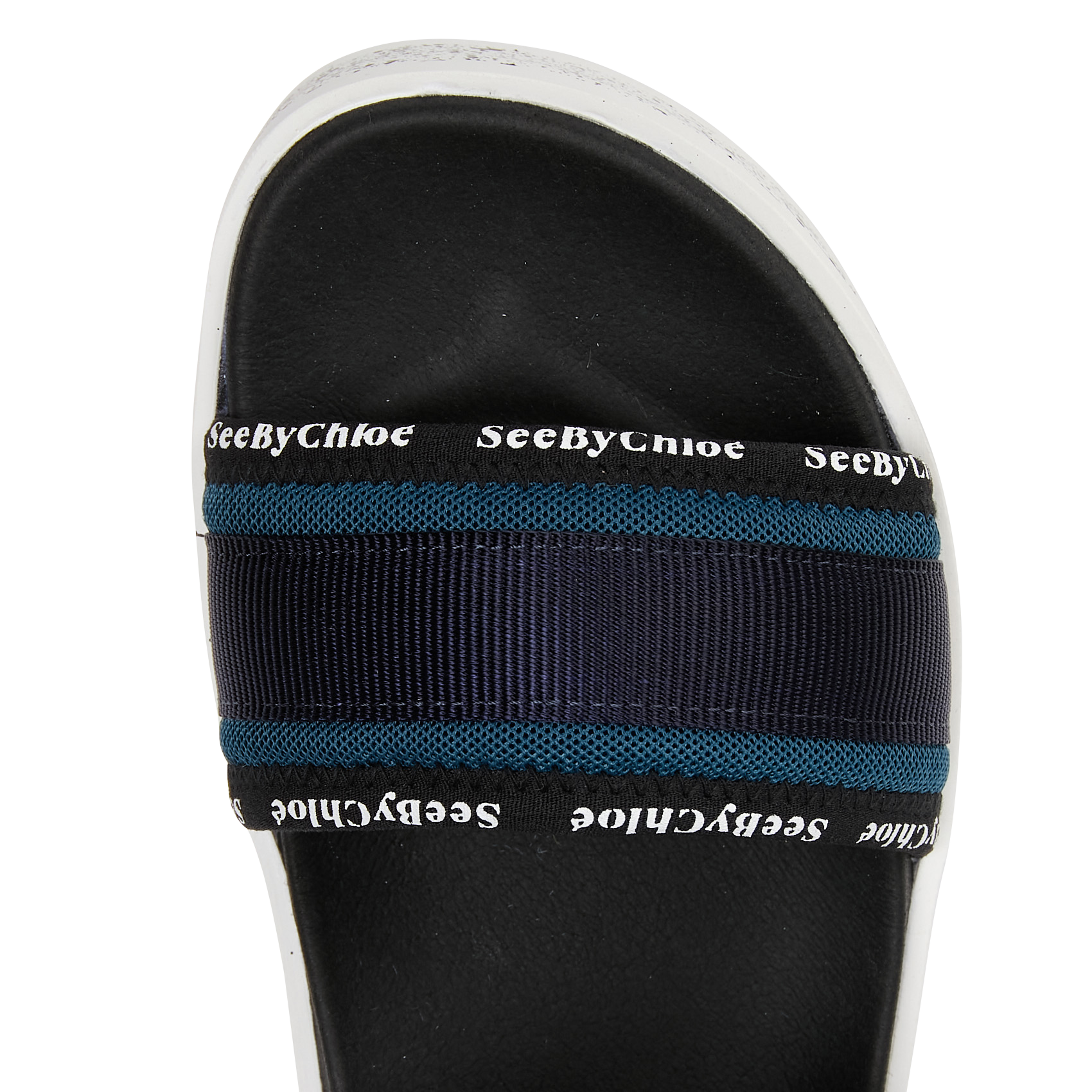 Open-toe wedge sandals with velcro strap SEE BY CHLOE Blue