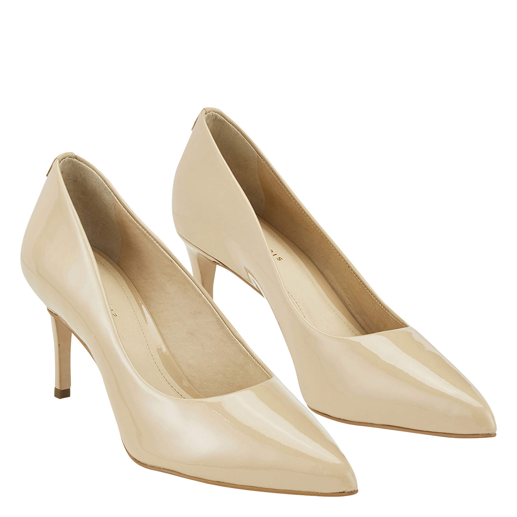 Heeled patent leather pumps COSMOPARIS Beige