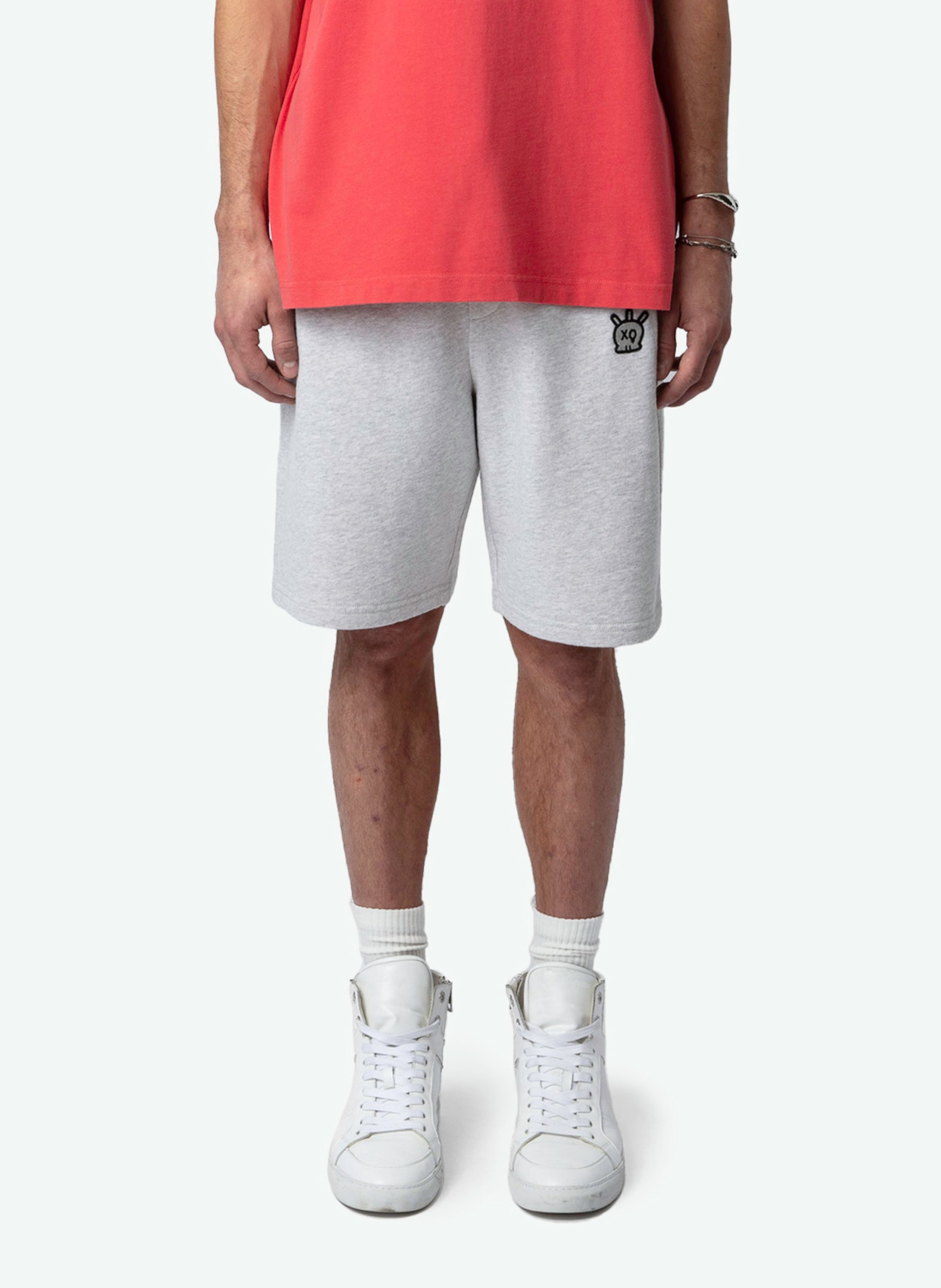 Grey Cotton fleece shorts