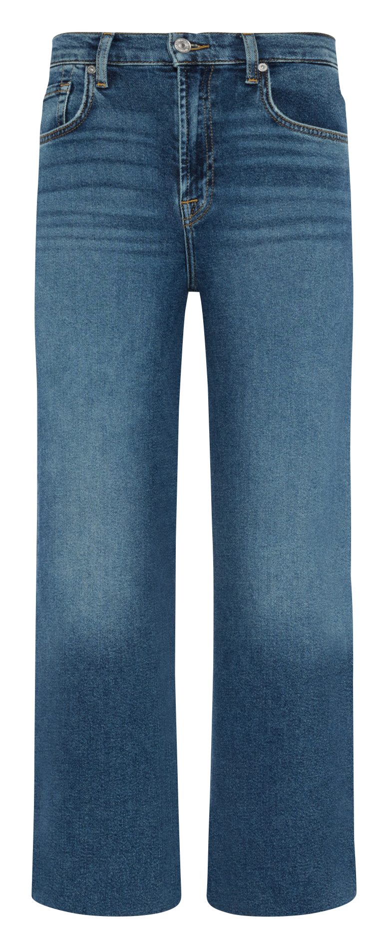 Cropped jeans - katoenblend 7 FOR ALL MANKIND Blauw