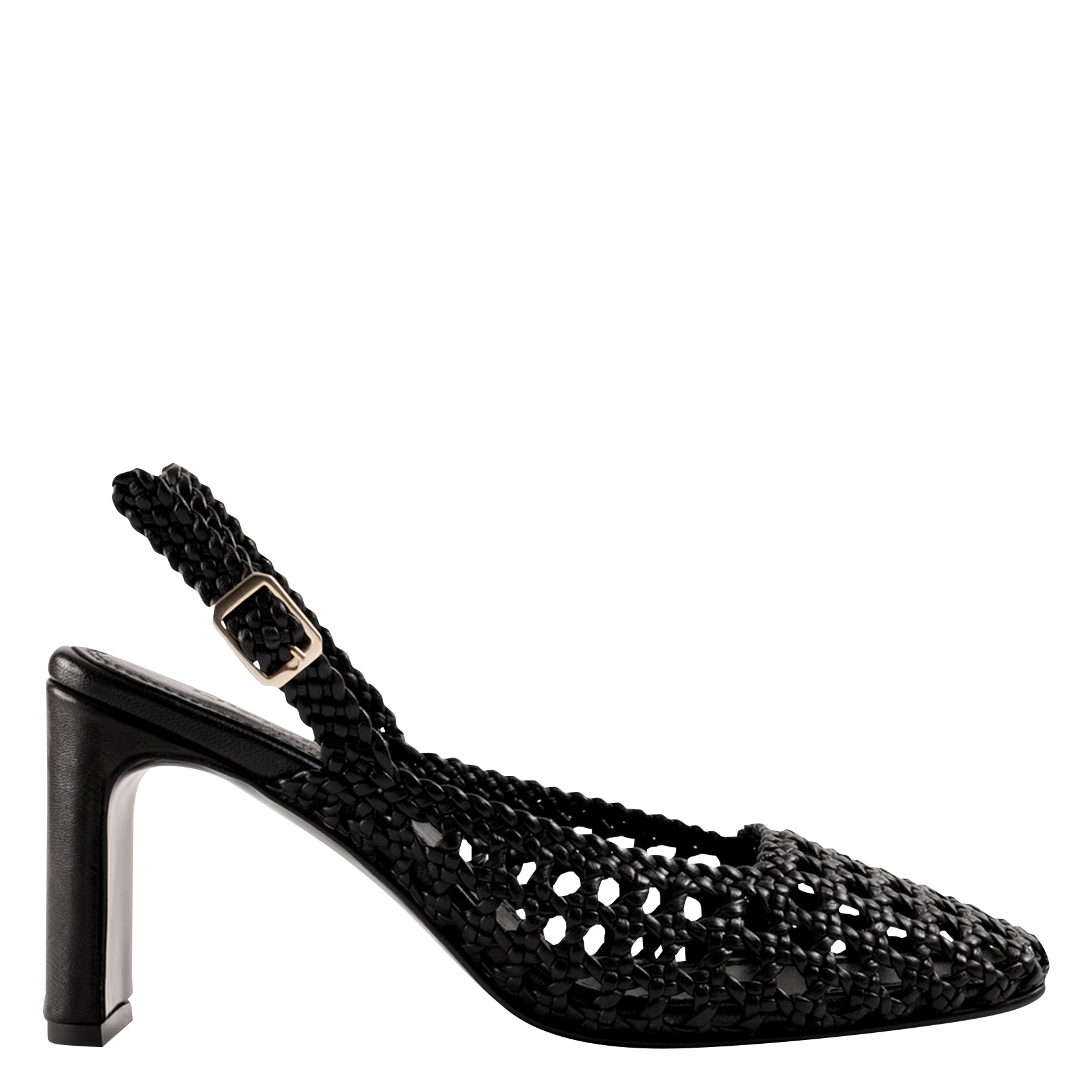 Escarpins en cuir tressé SOULIER MARTINEZ Noir