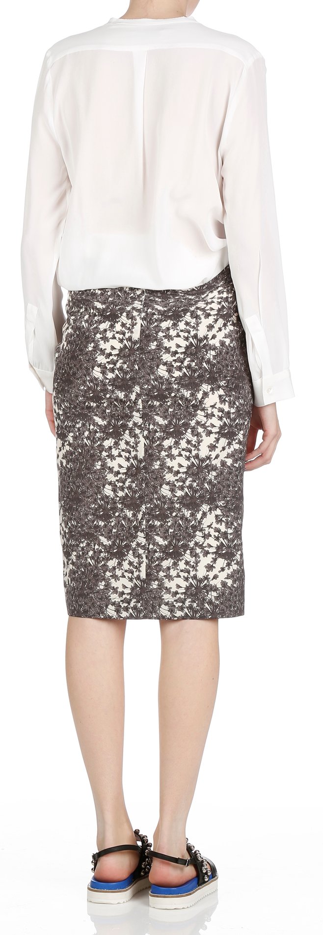 Stretch silk skirt Grey