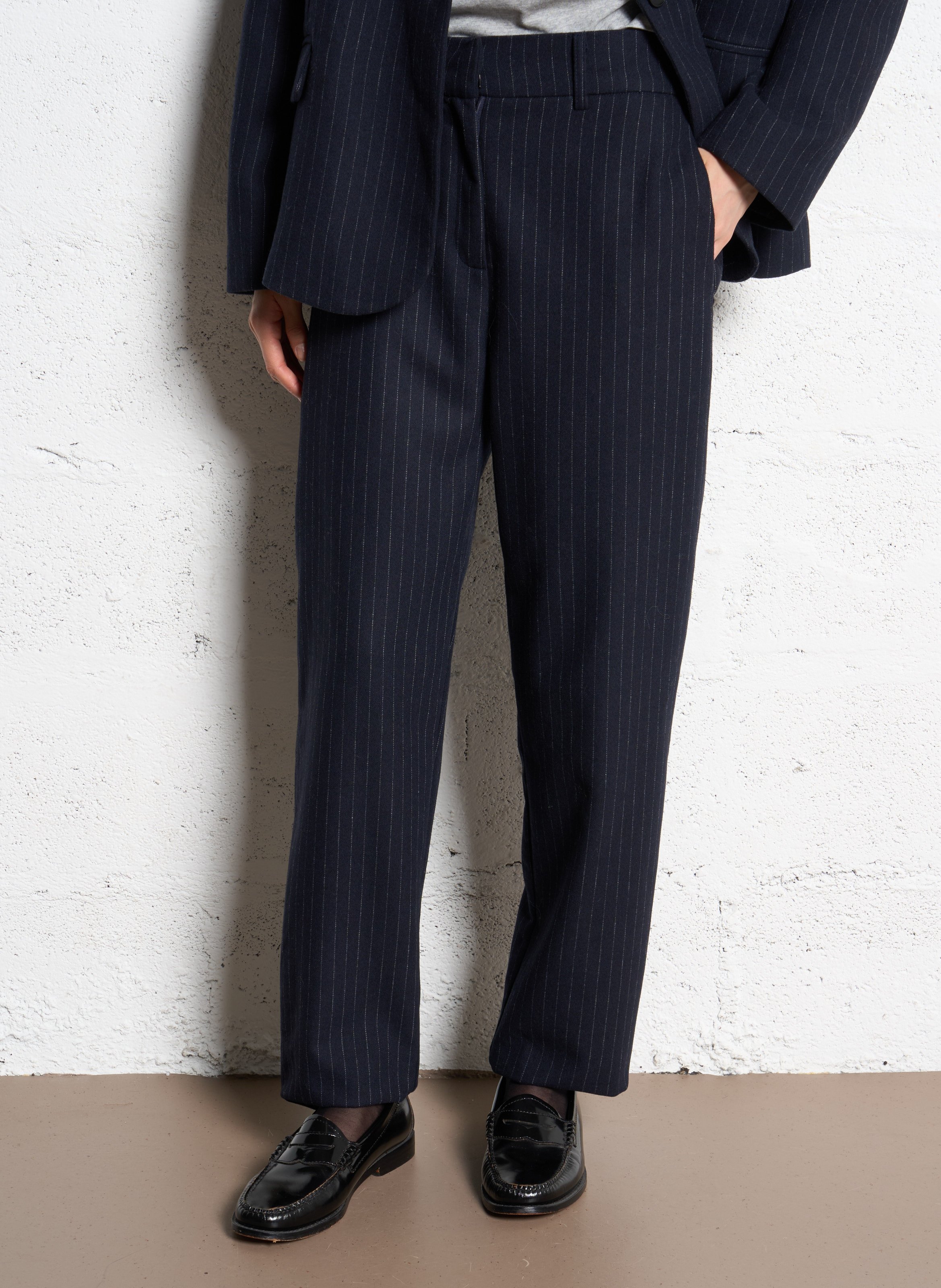 Gerade geschnittene Hose mit Streifen SUNCOO Blau