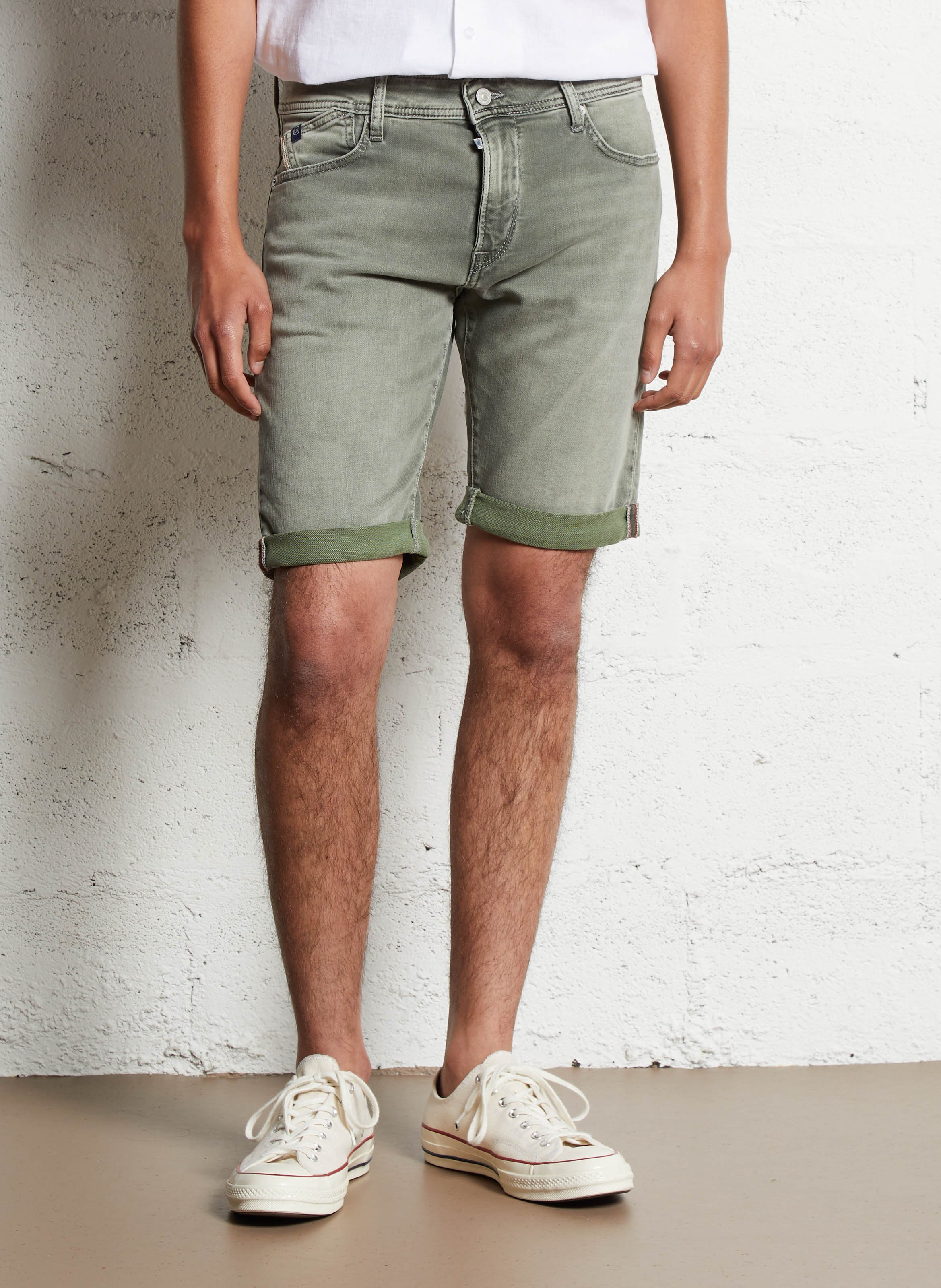 Bermuda en denim de coton mélangé LE TEMPS DES CERISES Gris