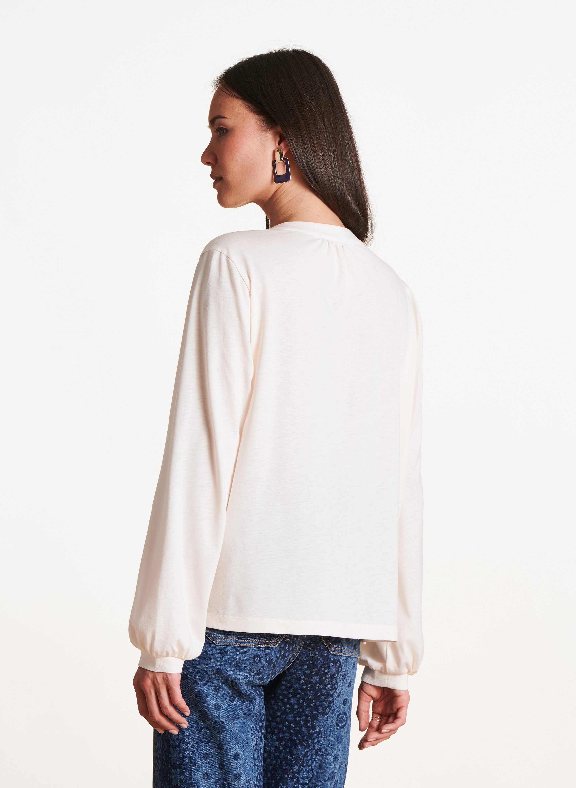 Oversized V-neck T-shirt LA FEE MARABOUTEE Beige