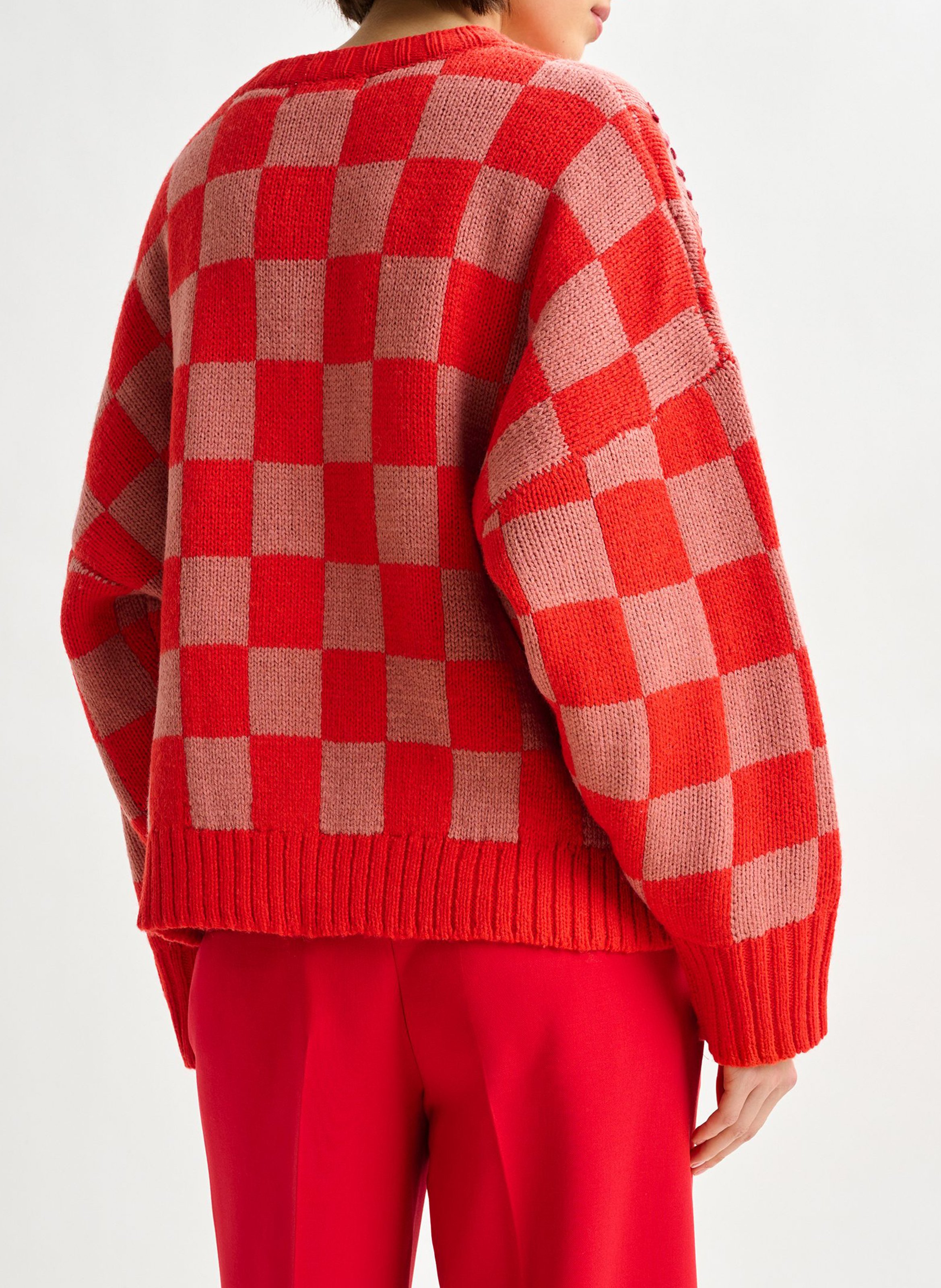 Pull droit col rond en laine mélangée ESSENTIEL ANTWERP Rouge