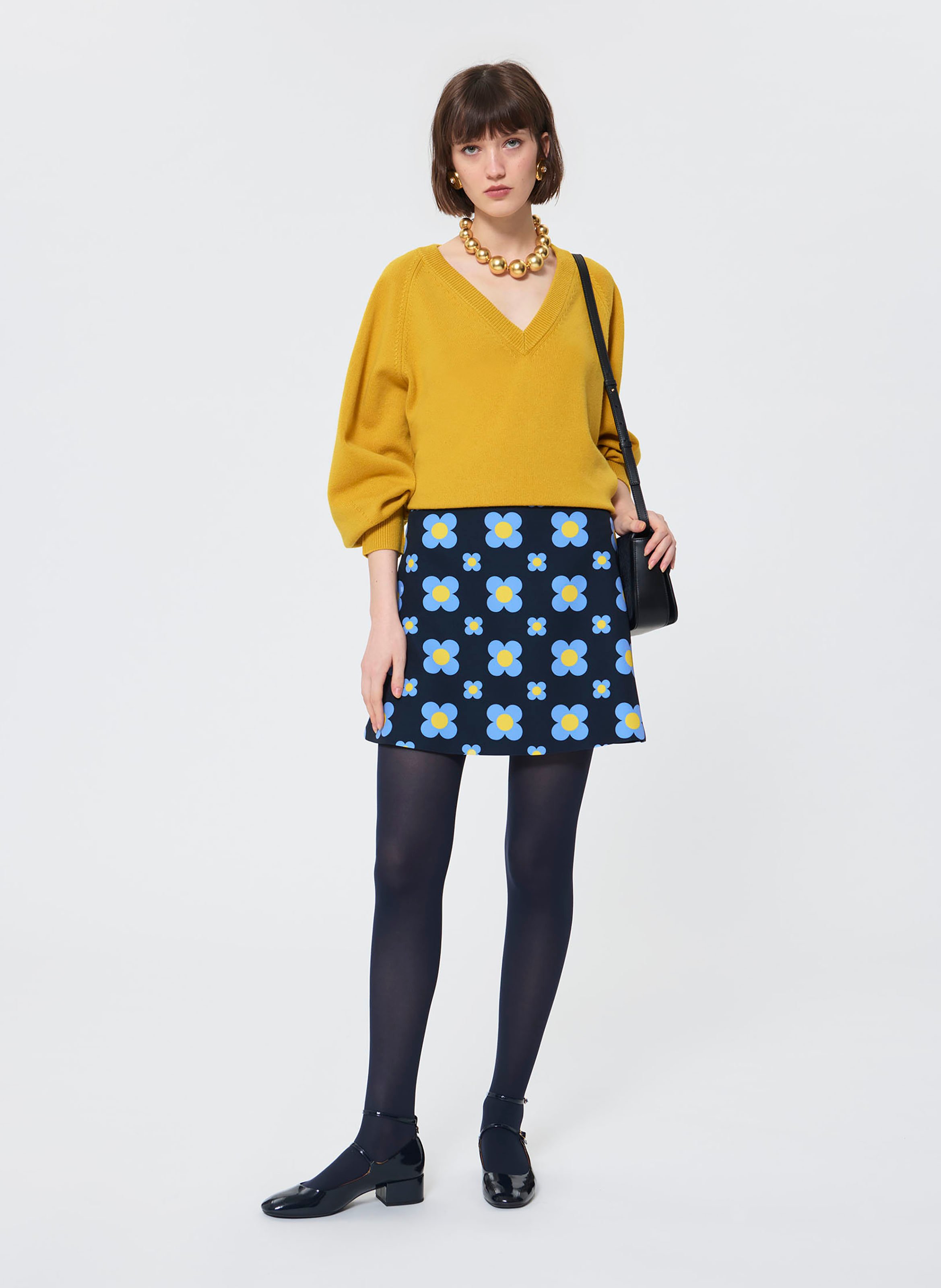 Pull col v en laine TARA JARMON Jaune