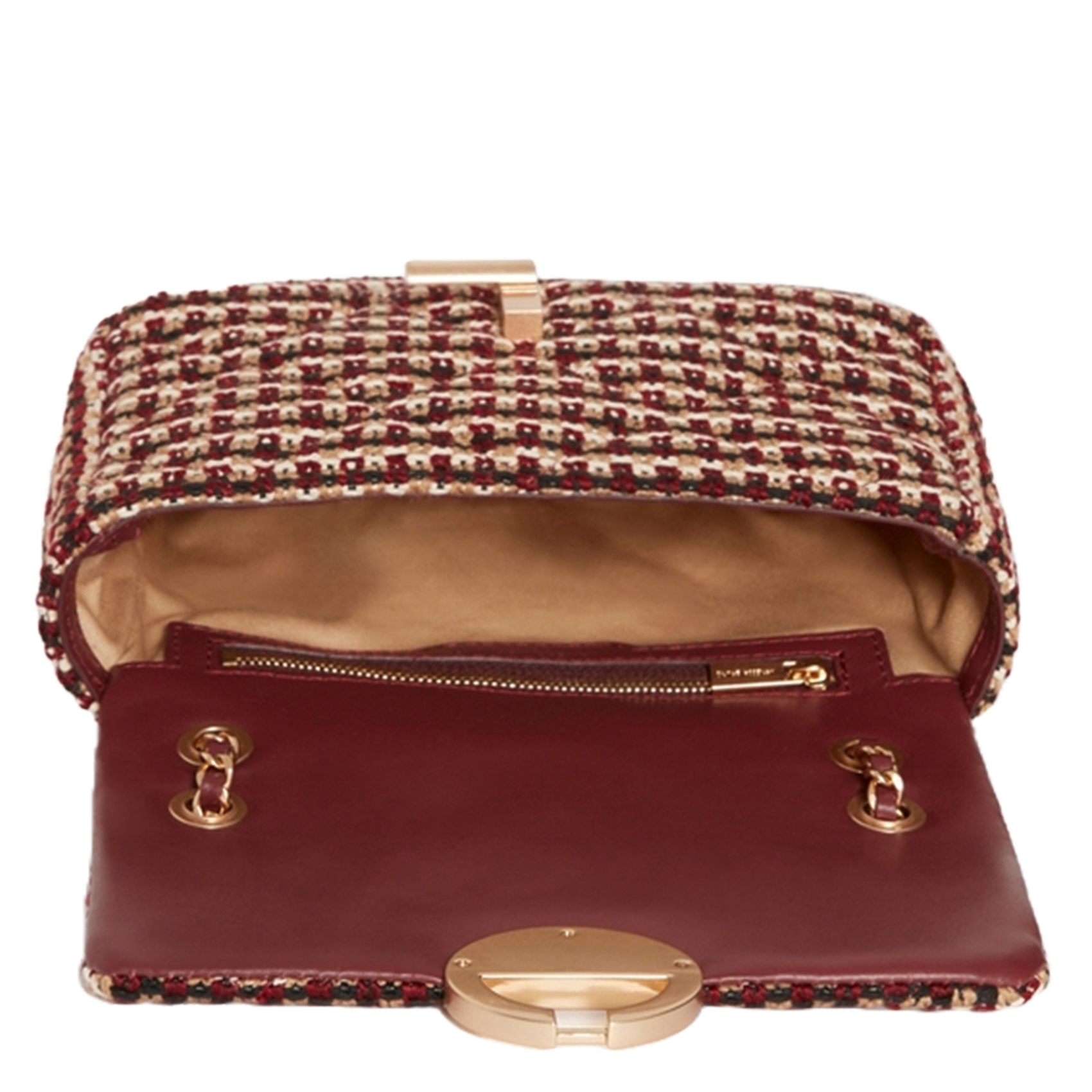 Schoudertas met klep en patroon VANESSA BRUNO Rood