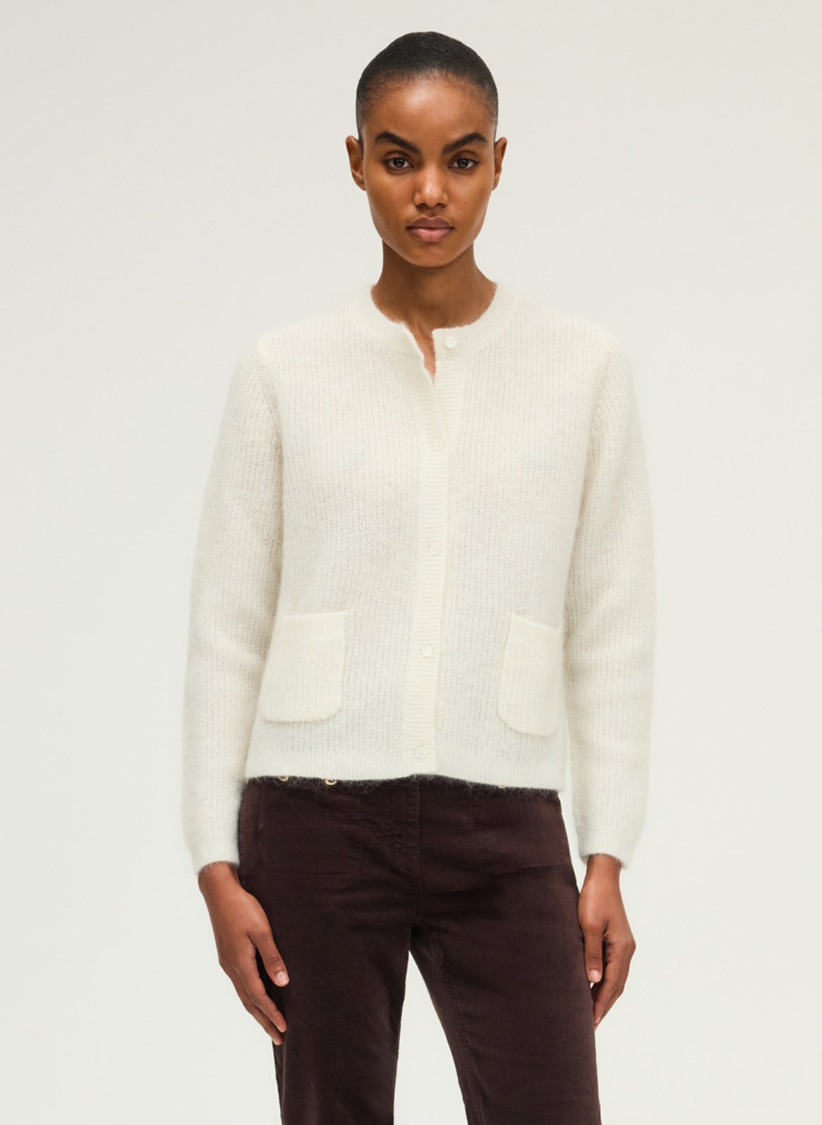 Gilet droit en maille PABLO