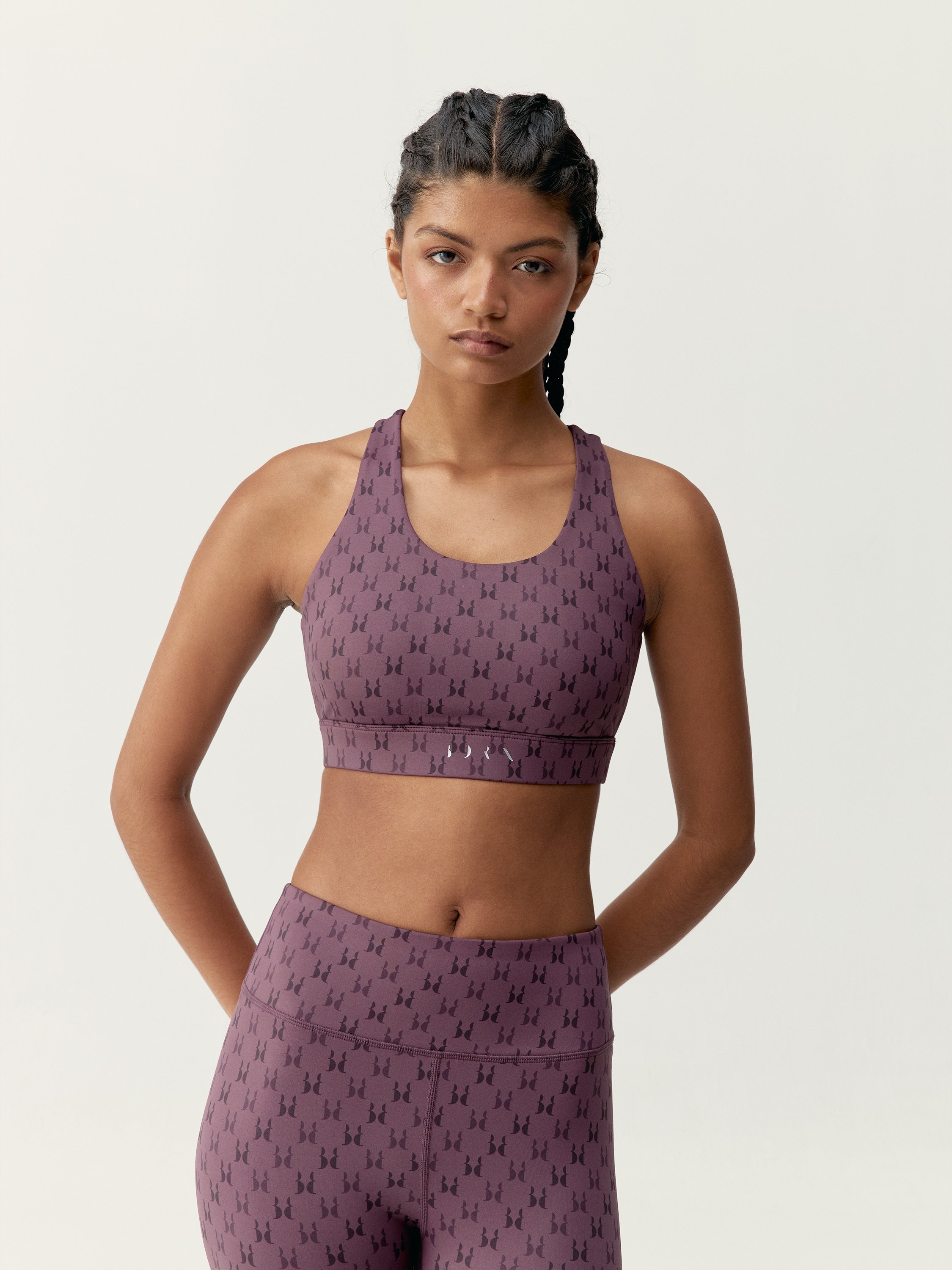 Seamless monogram sports bra with removable padding BORN LIVING YOGA