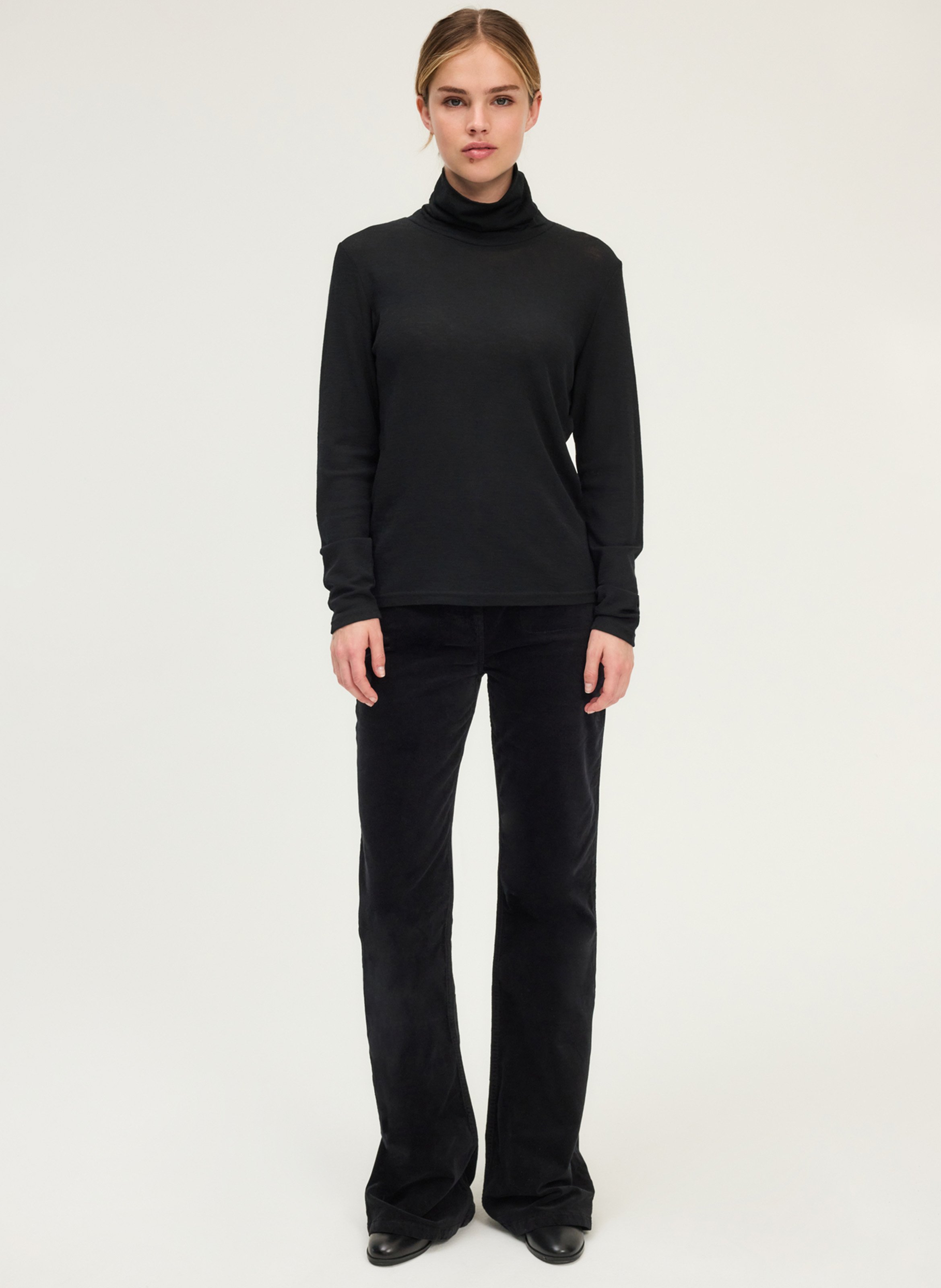 Col roulé droit en laine PABLO Noir