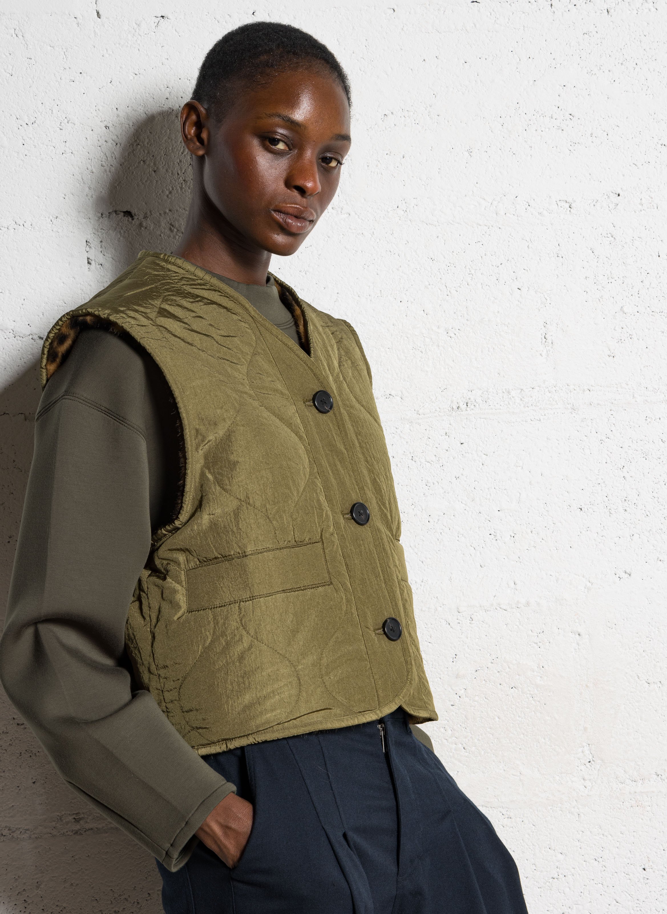 Gewatteerd jasje met ronde hals BELLEROSE Groen