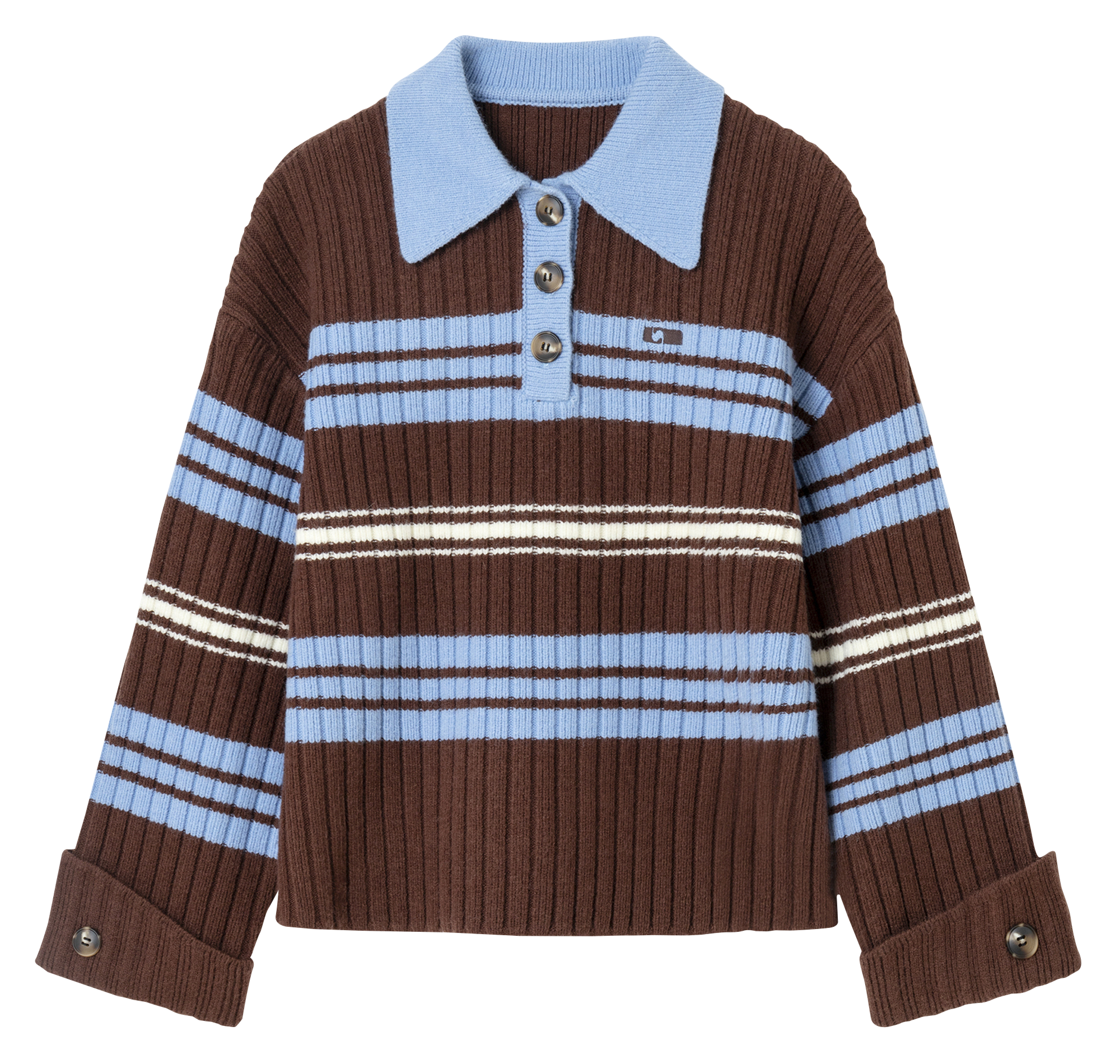 Pull col classique à rayures LAAGAM Multicolore