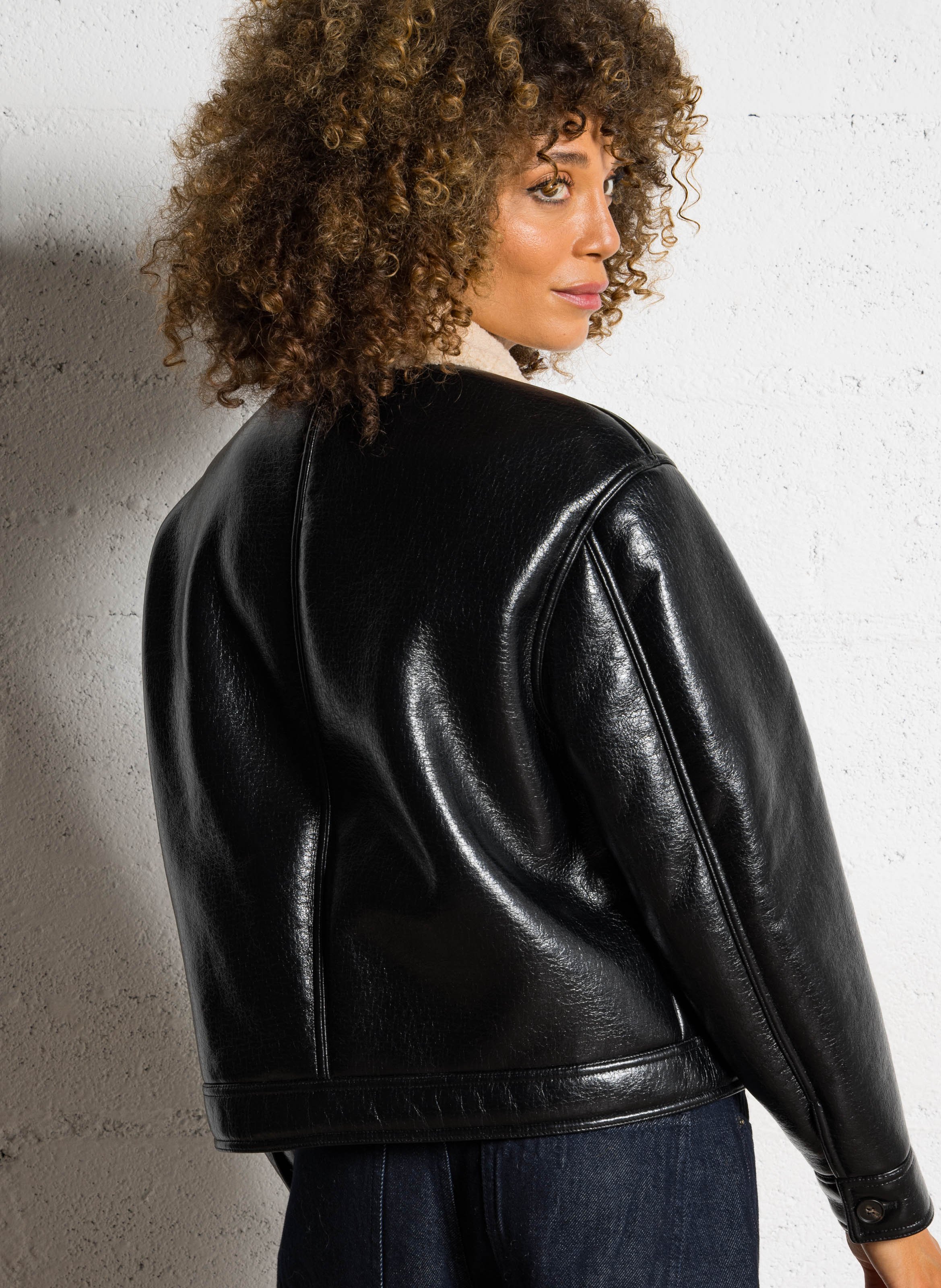 Jas met klassieke kraag DES PETITS HAUTS Zwart