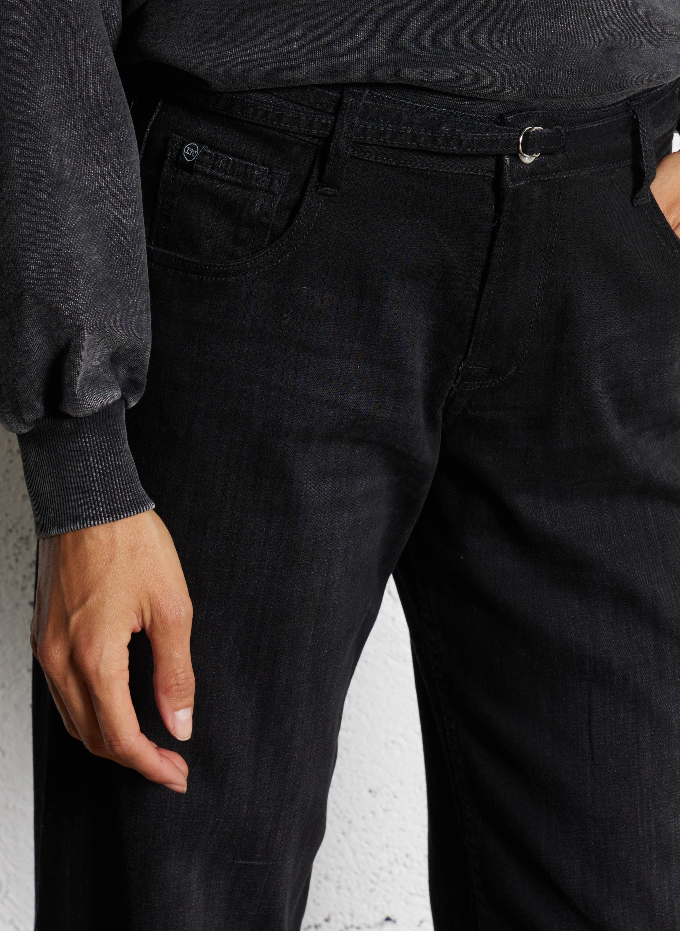 Jean évasé en coton mélangé LE TEMPS DES CERISES Noir