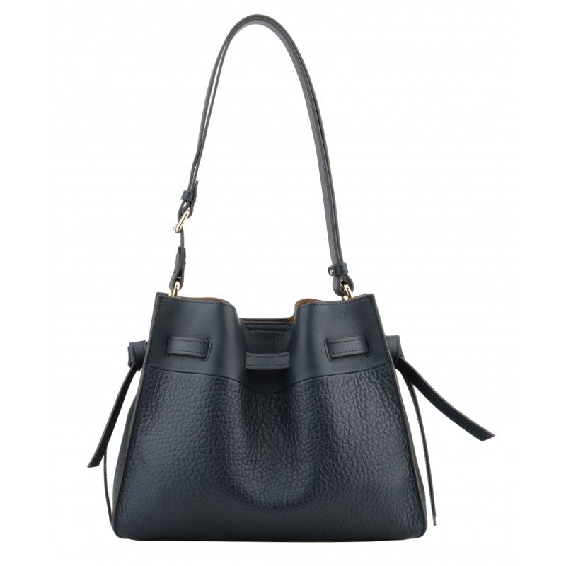 Shoulder bag - cowhide leather POURCHET Blue