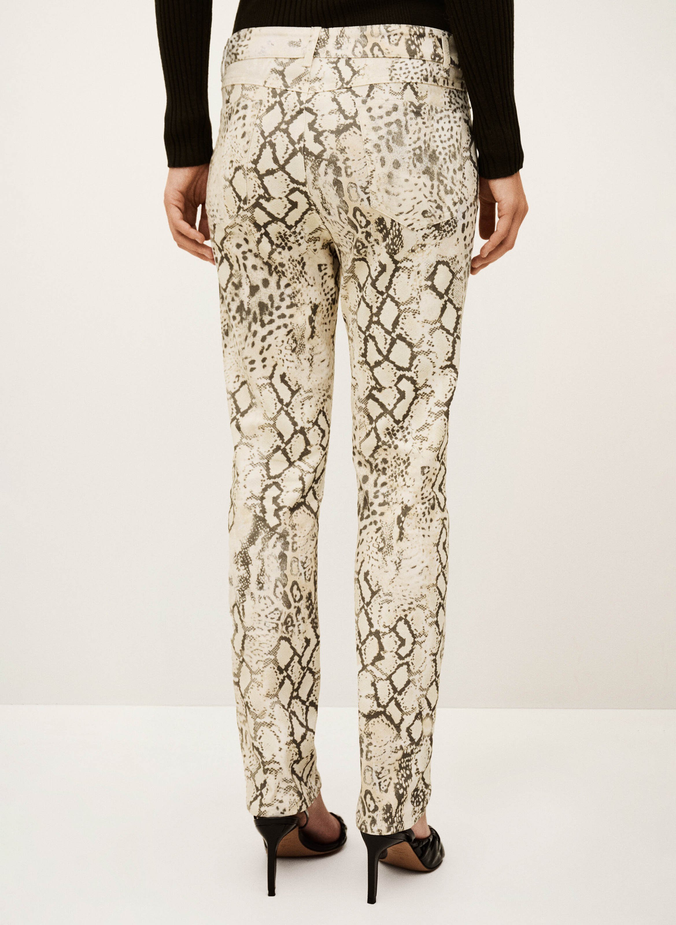 Jean droit motif python BA&SH Beige