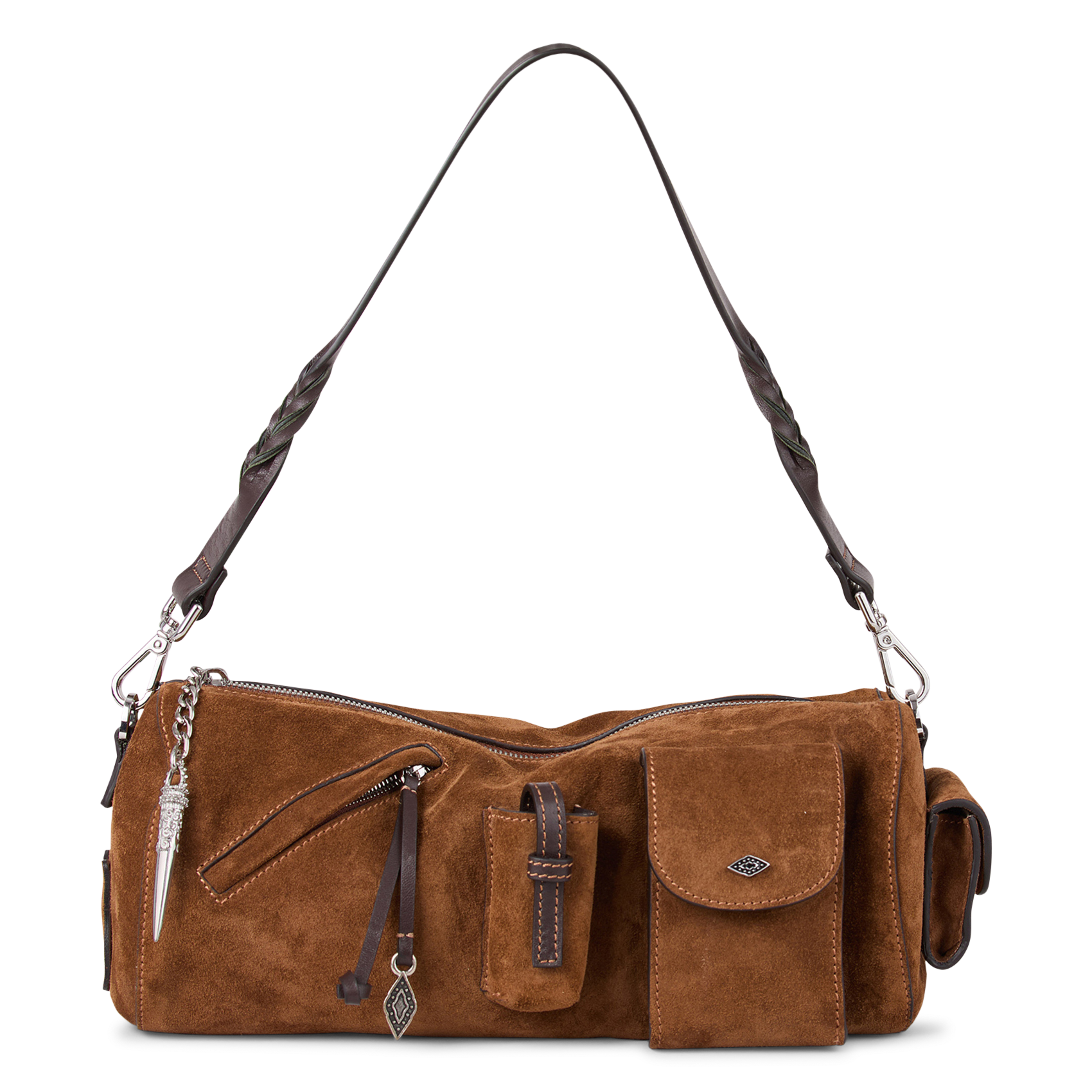 Suède duffeltas met zakken BA&SH Bruin