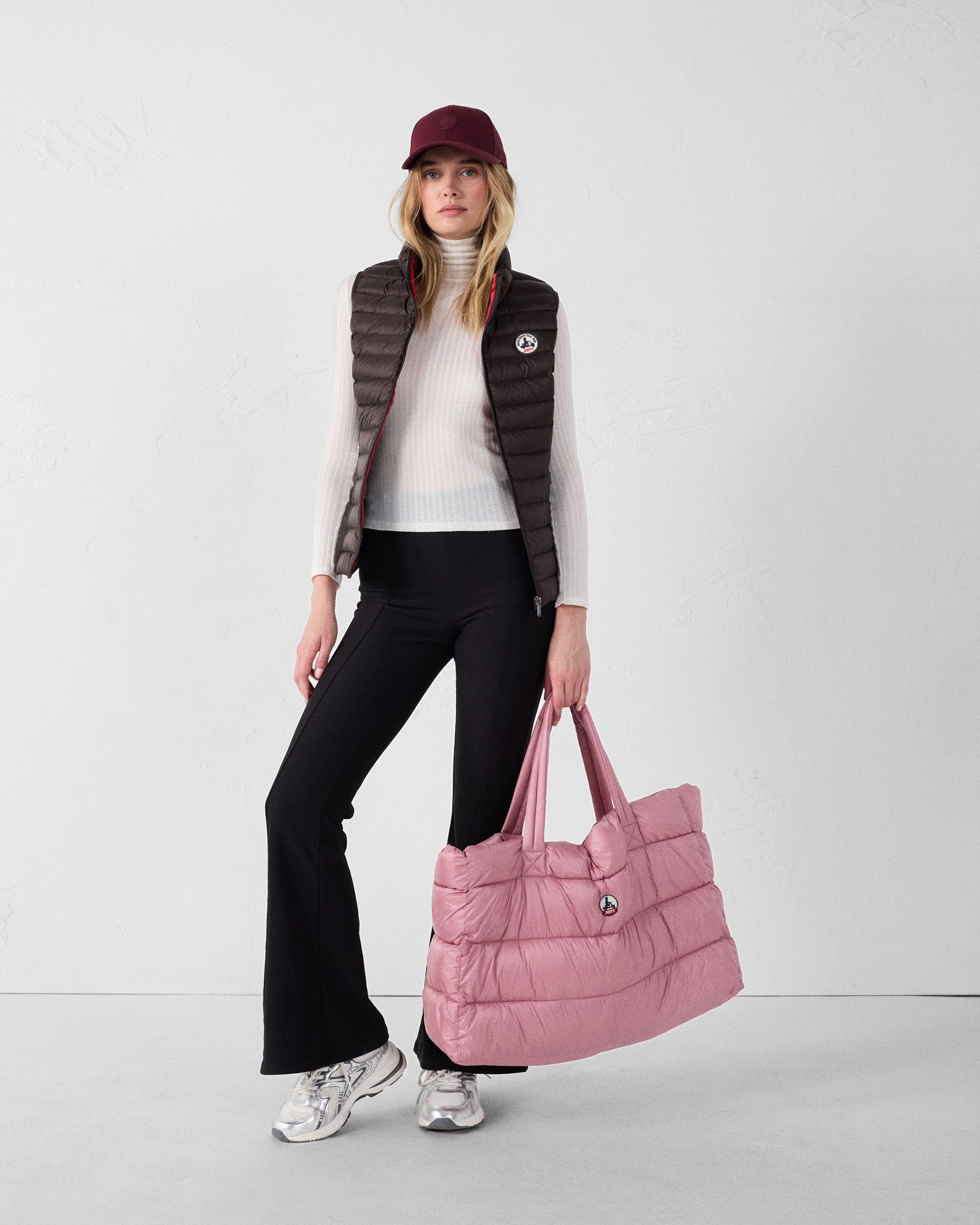 Black Sedal Sleeveless Lightweight Puffer Jacket JOTT Brown