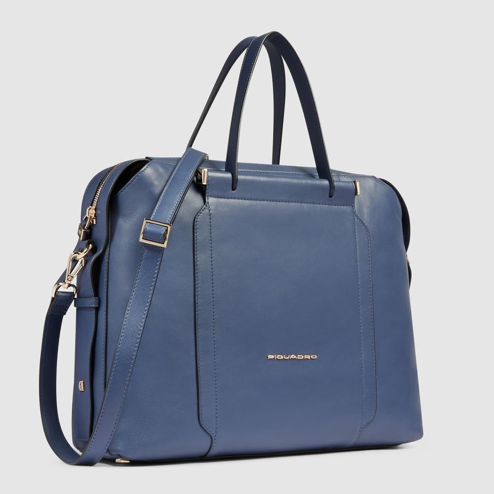 Bag for laptop and ipad® with shockproof and rfid protection PIQUADRO Blue