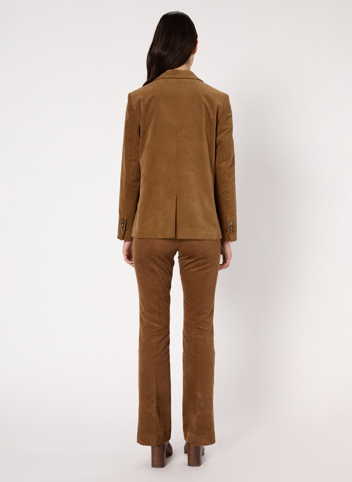 Veste col tailleur en coton mélangé GERARD DAREL Marron