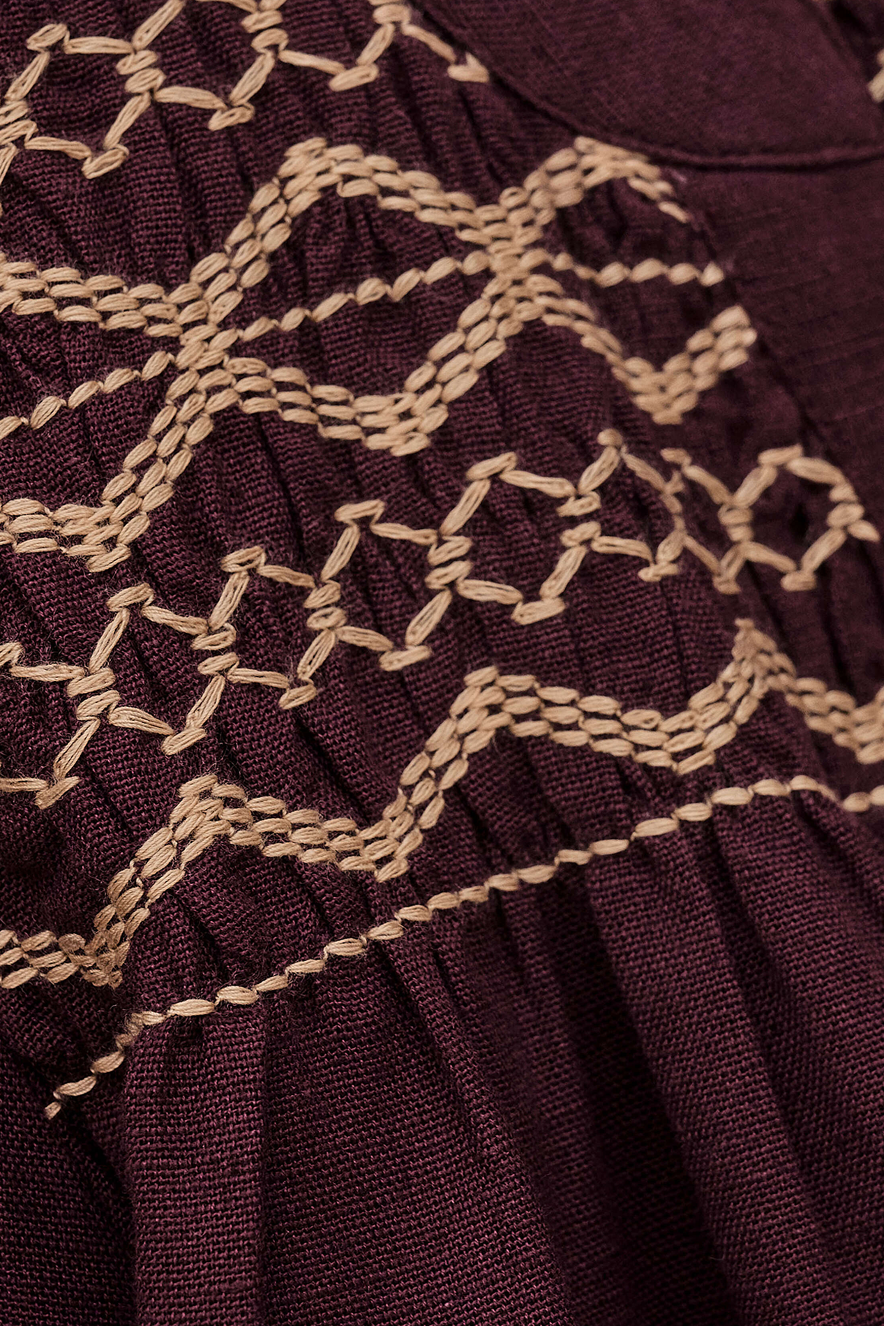 Blouse met V-hals | katoenblend BA&SH Paars