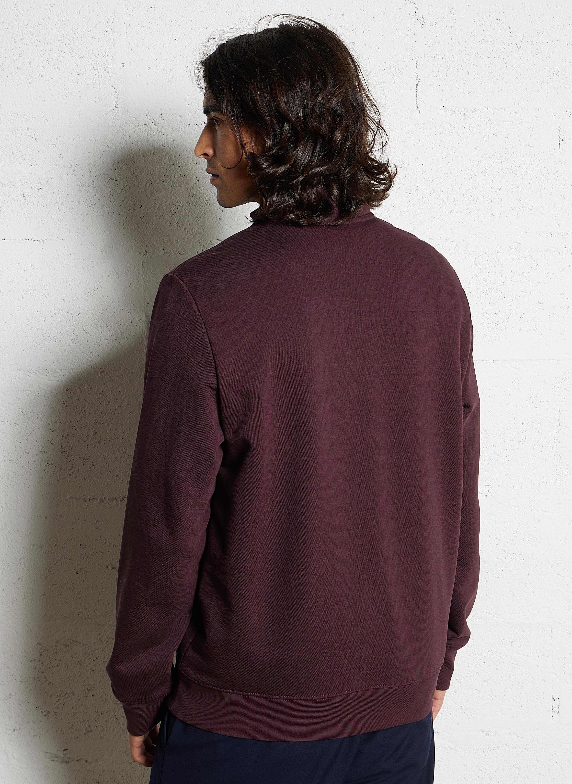 Straight sweatshirt with high collar, zip closure, and embroidery PAUL SMITH Red