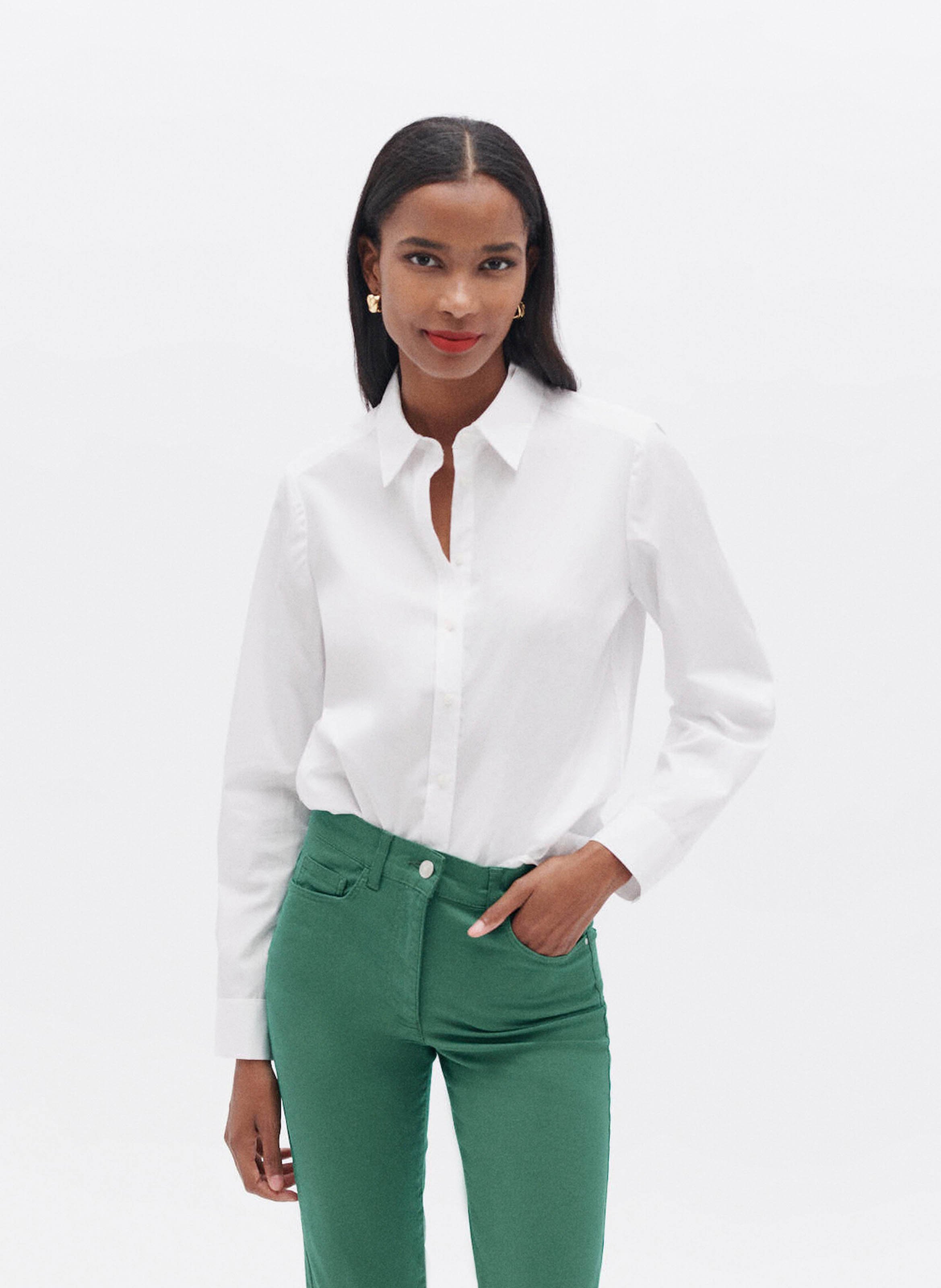 Fitted cotton shirt with classic collar CAROLL White