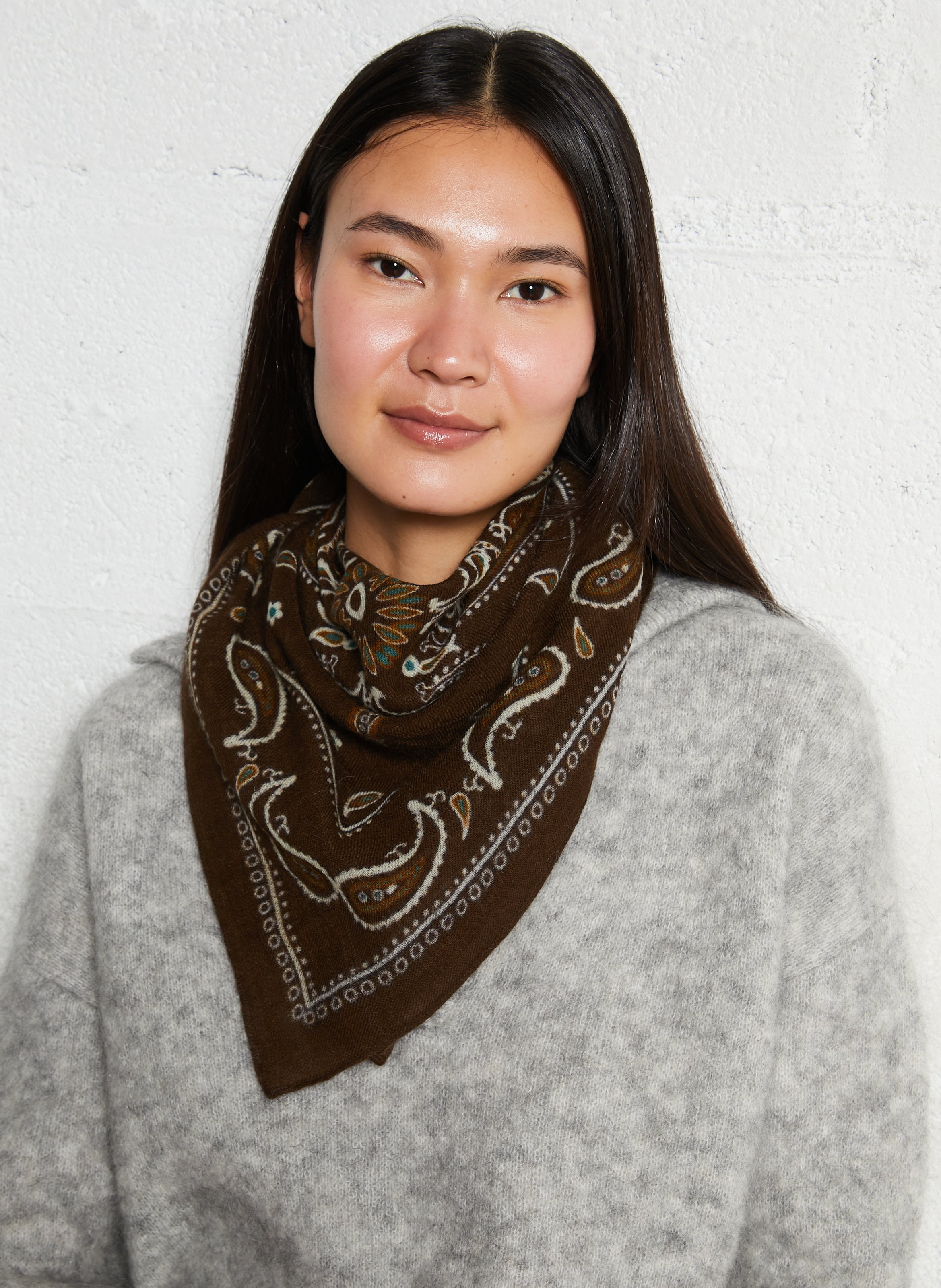 Printed floaty wool scarf HARTFORD