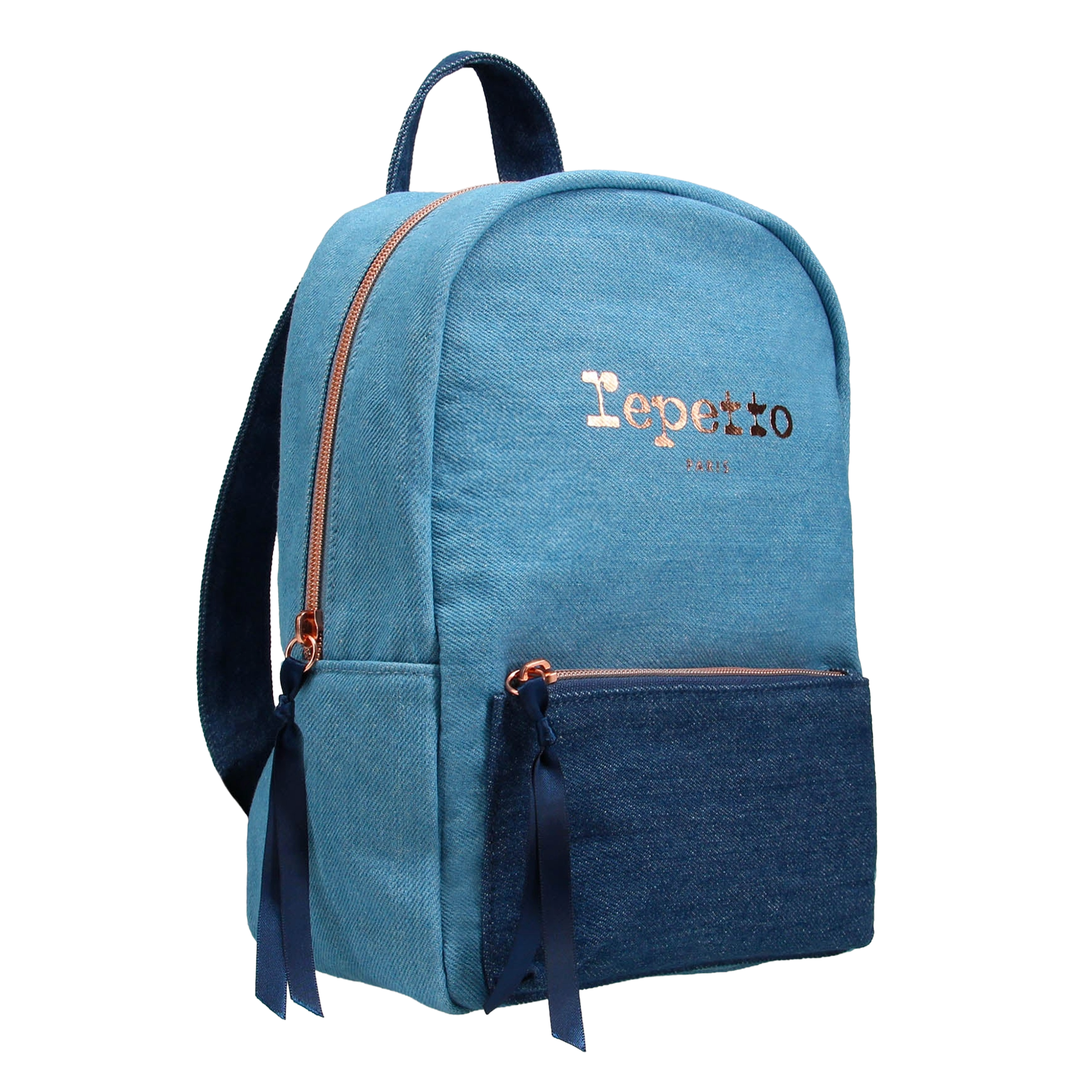 Denim backpack REPETTO Blue