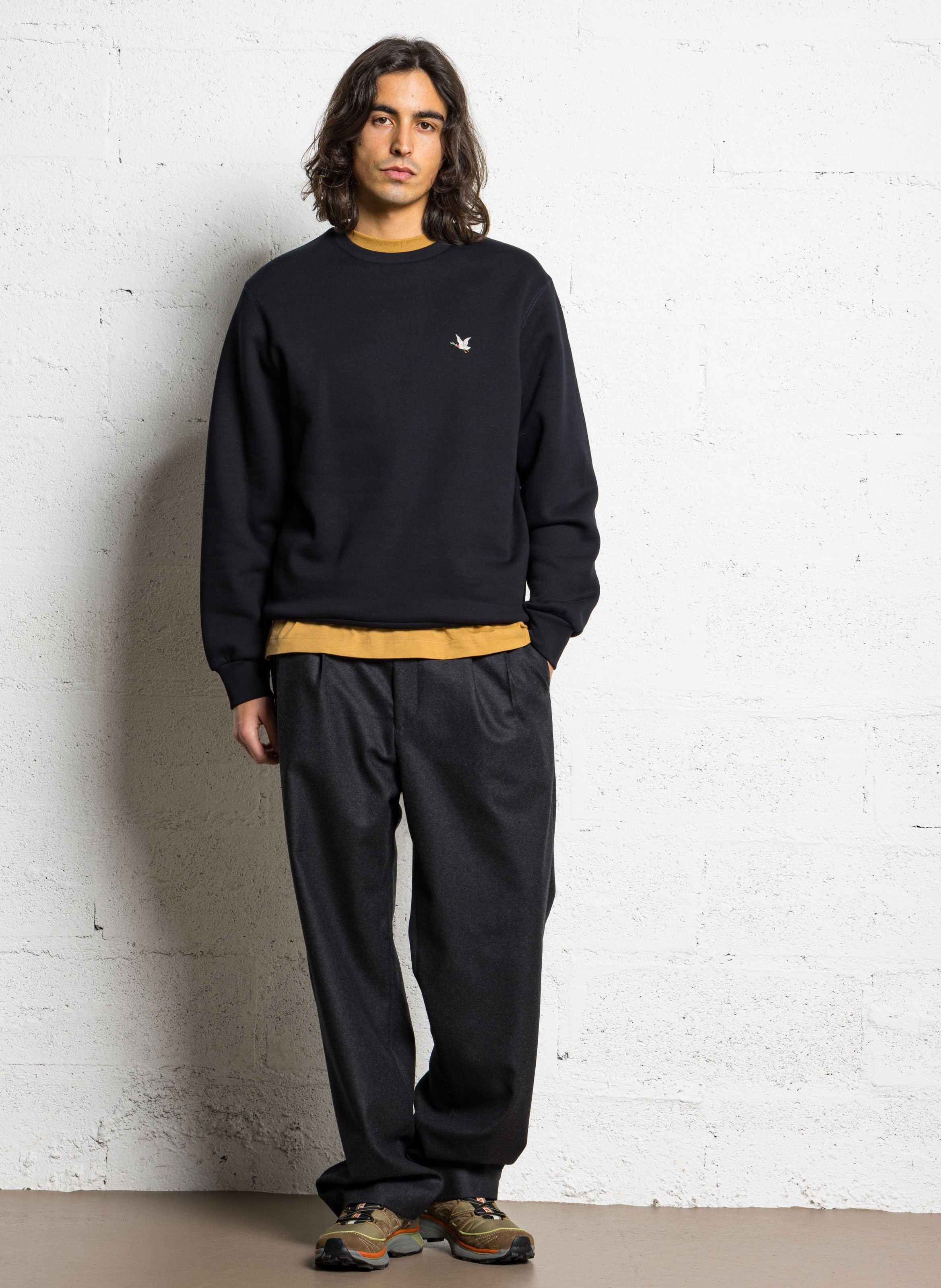 Sweat oversize col rond en coton mélangé CHEVIGNON Noir