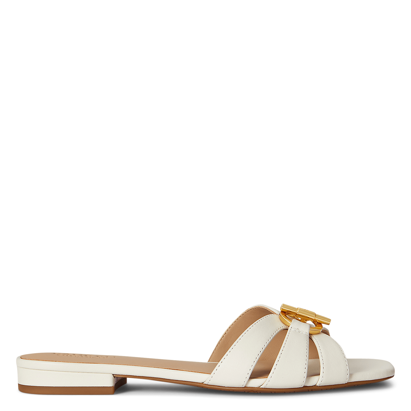 Sandales plates en cuir LAUREN RALPH LAUREN Blanc