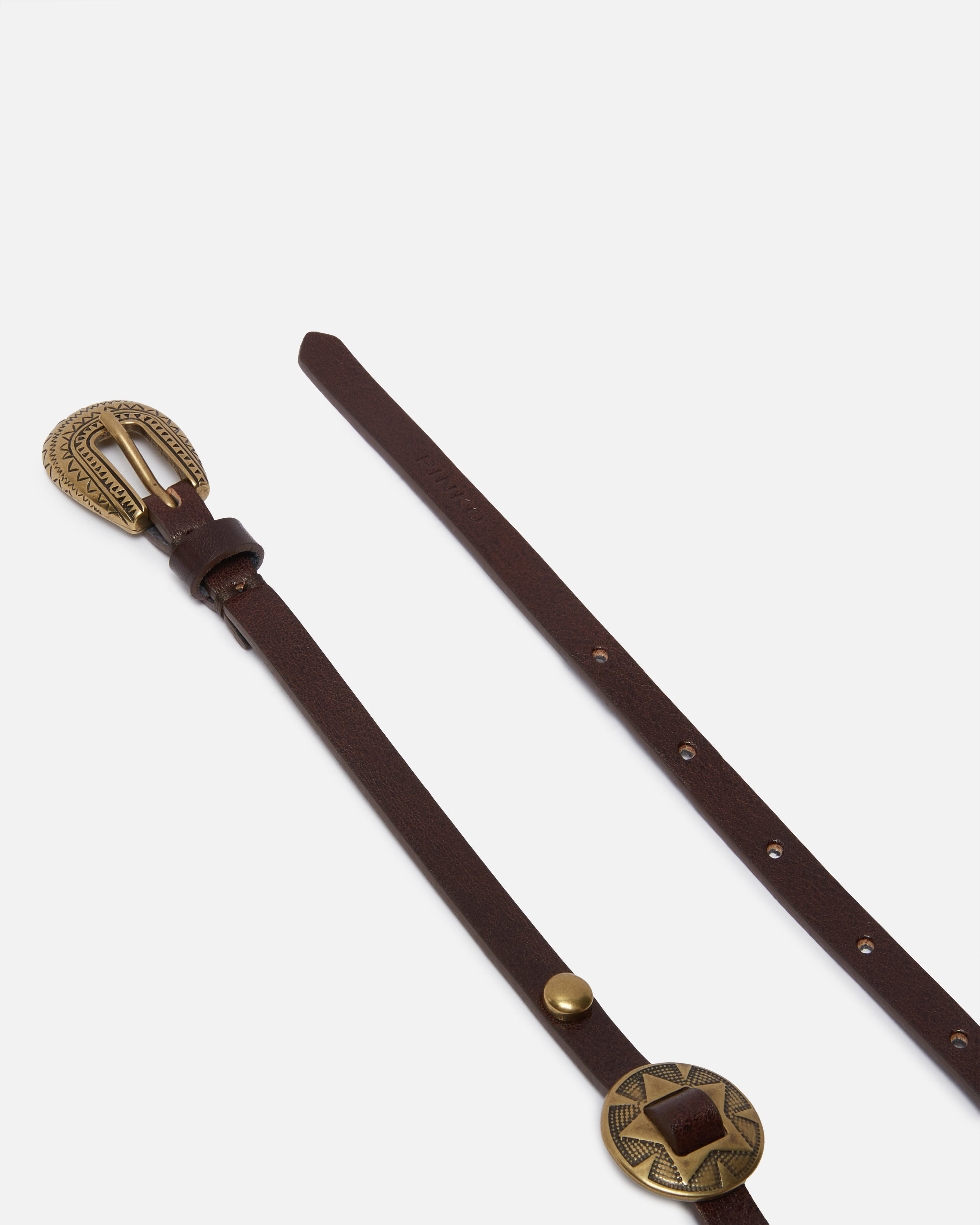 Thin belt with 1 cm engraved metal plates PINKO Multicolored