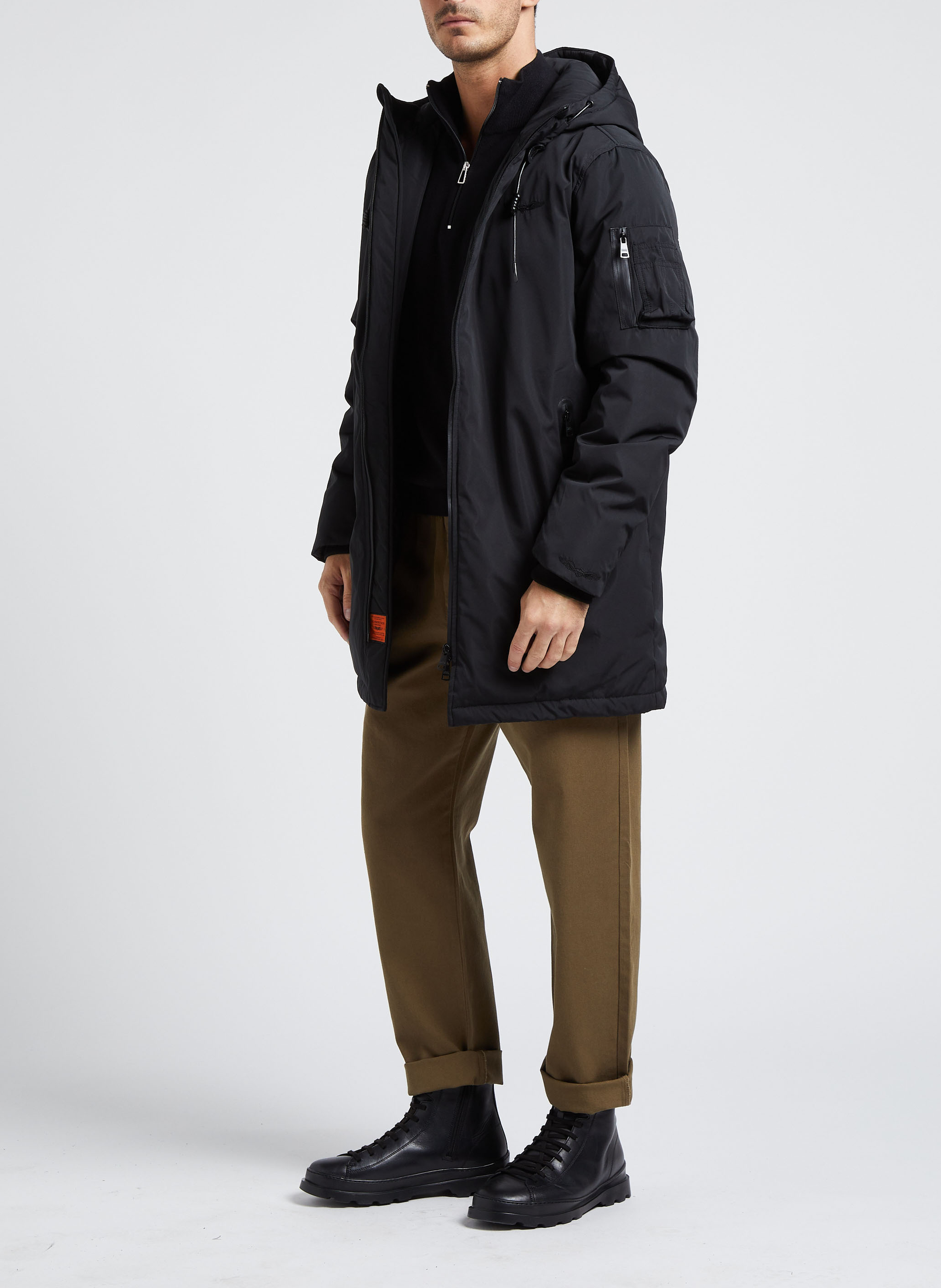 Gerade geschnittene Windjacke mit Kapuze BOMBERS ORIGINAL Schwarz