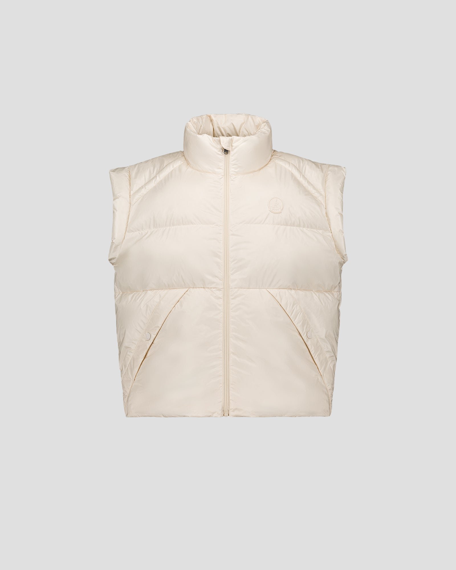 Oversized short sleeveless puffer jacket Lyna JOTT White