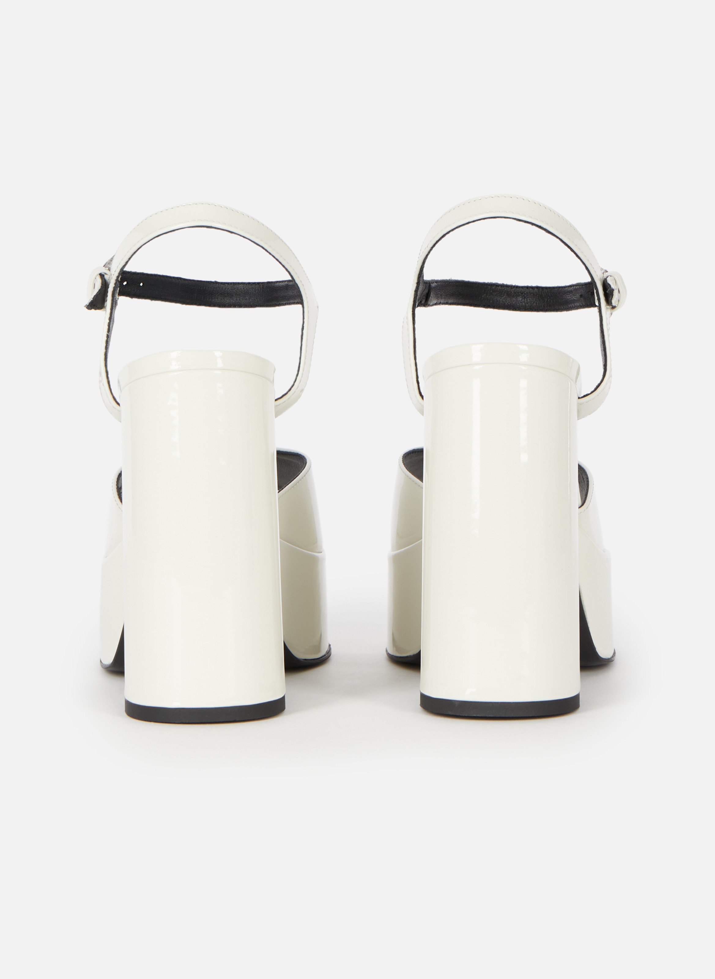 Heeled patent leather sandals THE KOOPLES Beige