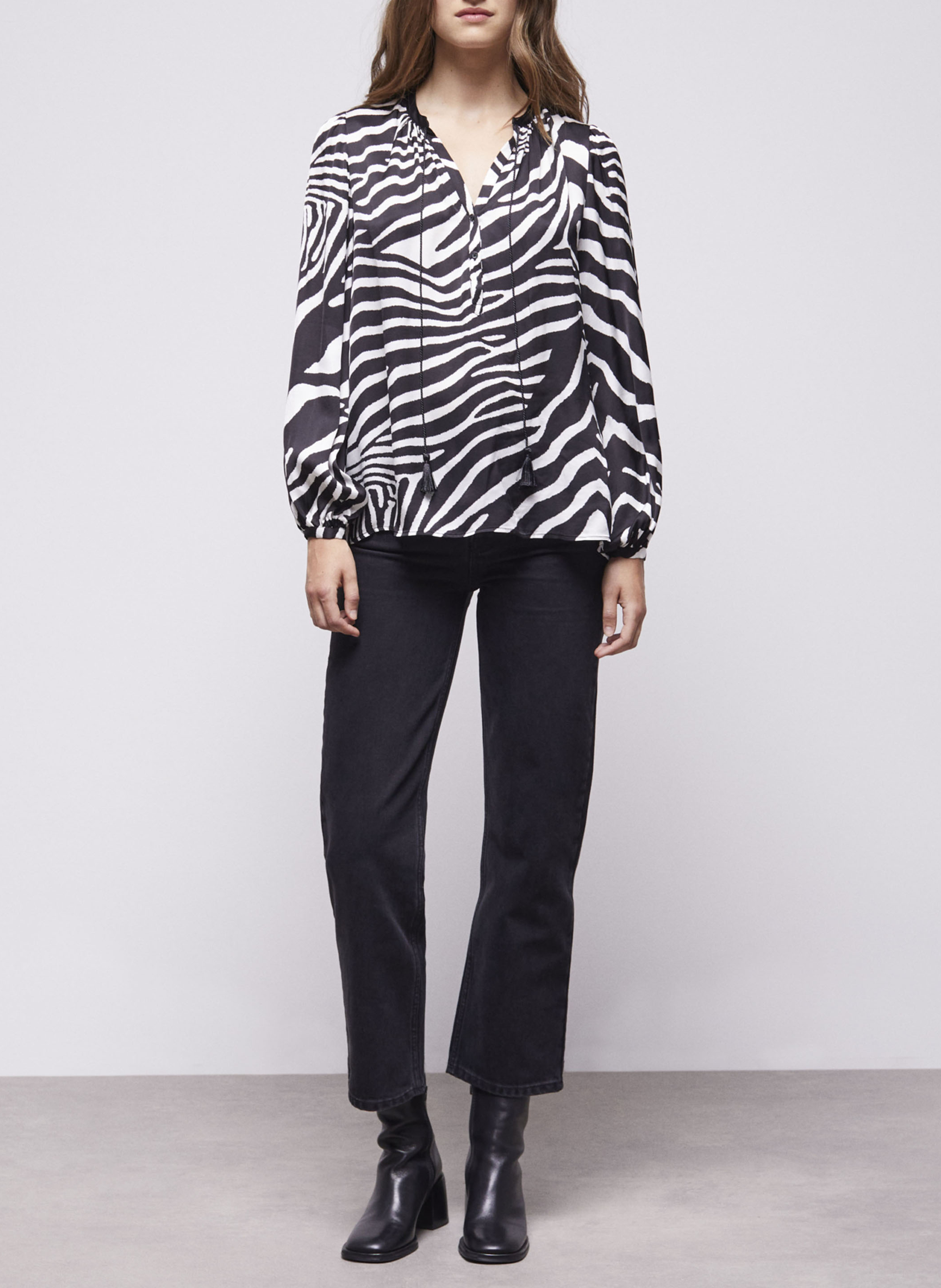Top fluide à motif zébré THE KOOPLES Noir