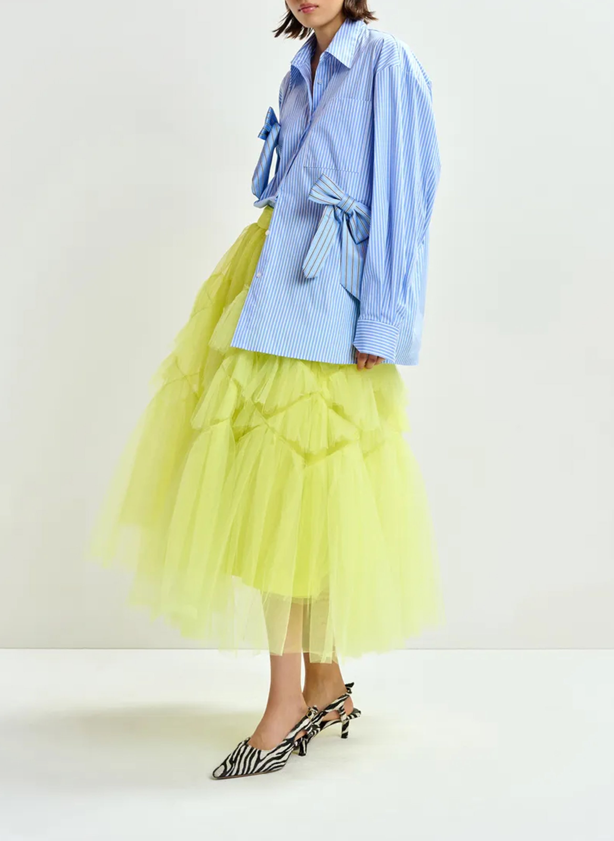 Long tulle skirt ESSENTIEL ANTWERP Yellow