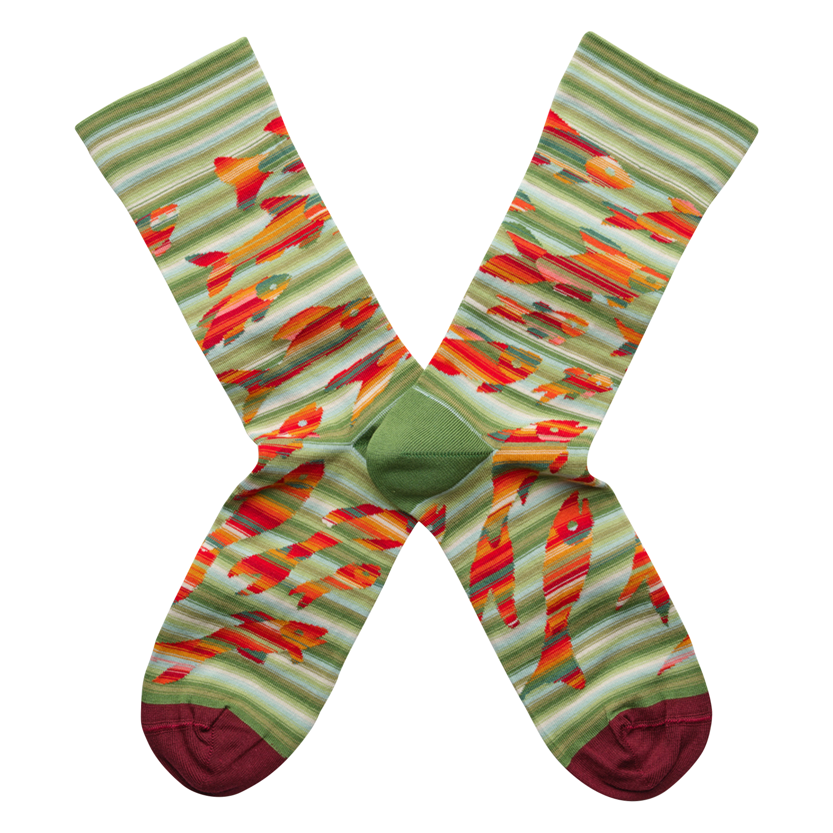 Gestreepte sokken met vismotieven van gemengd katoen BONNE MAISON Veelkleurig