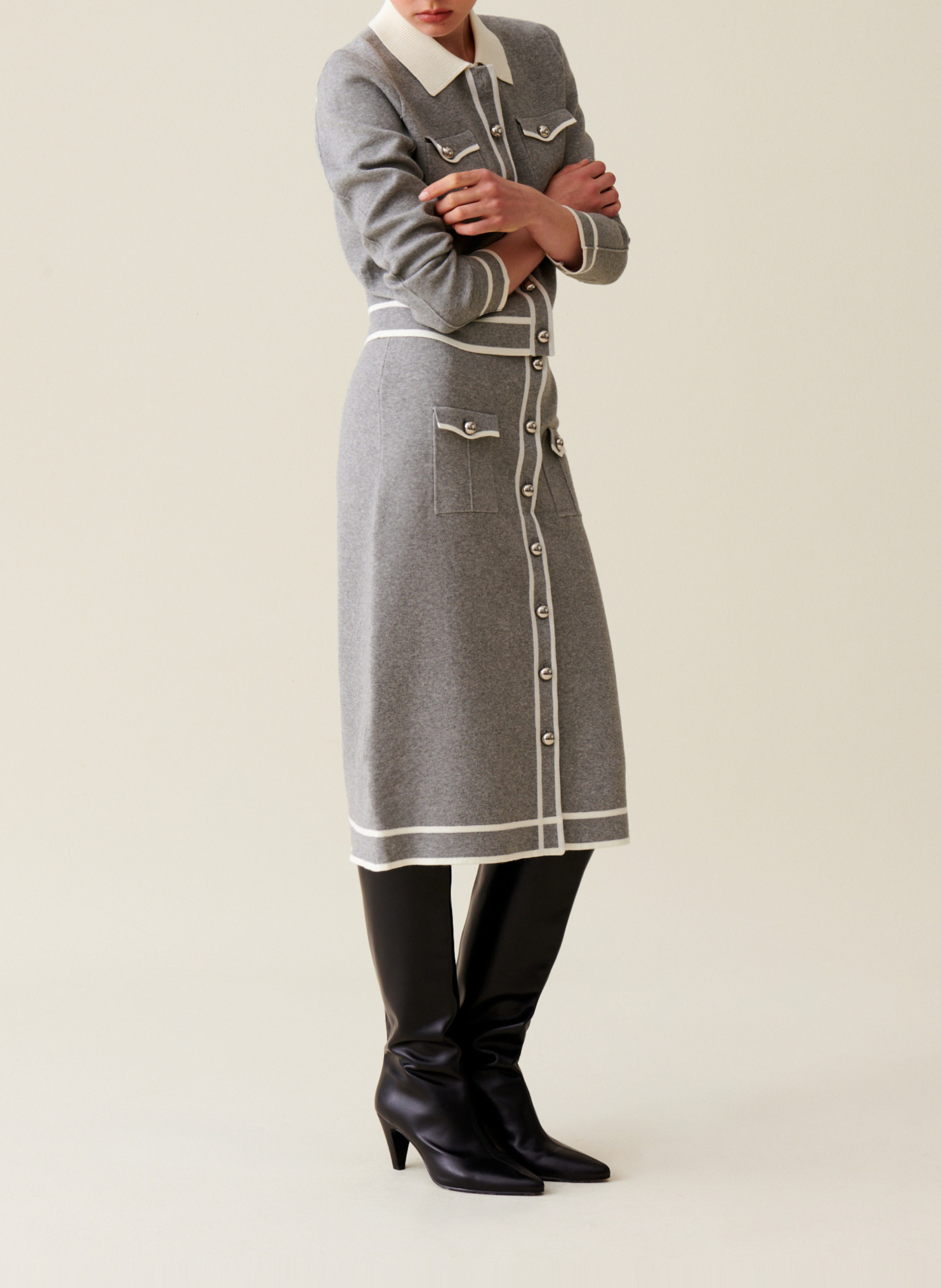 Rok met hoge taille met knoopsluiting CLAUDIE PIERLOT Veelkleurig