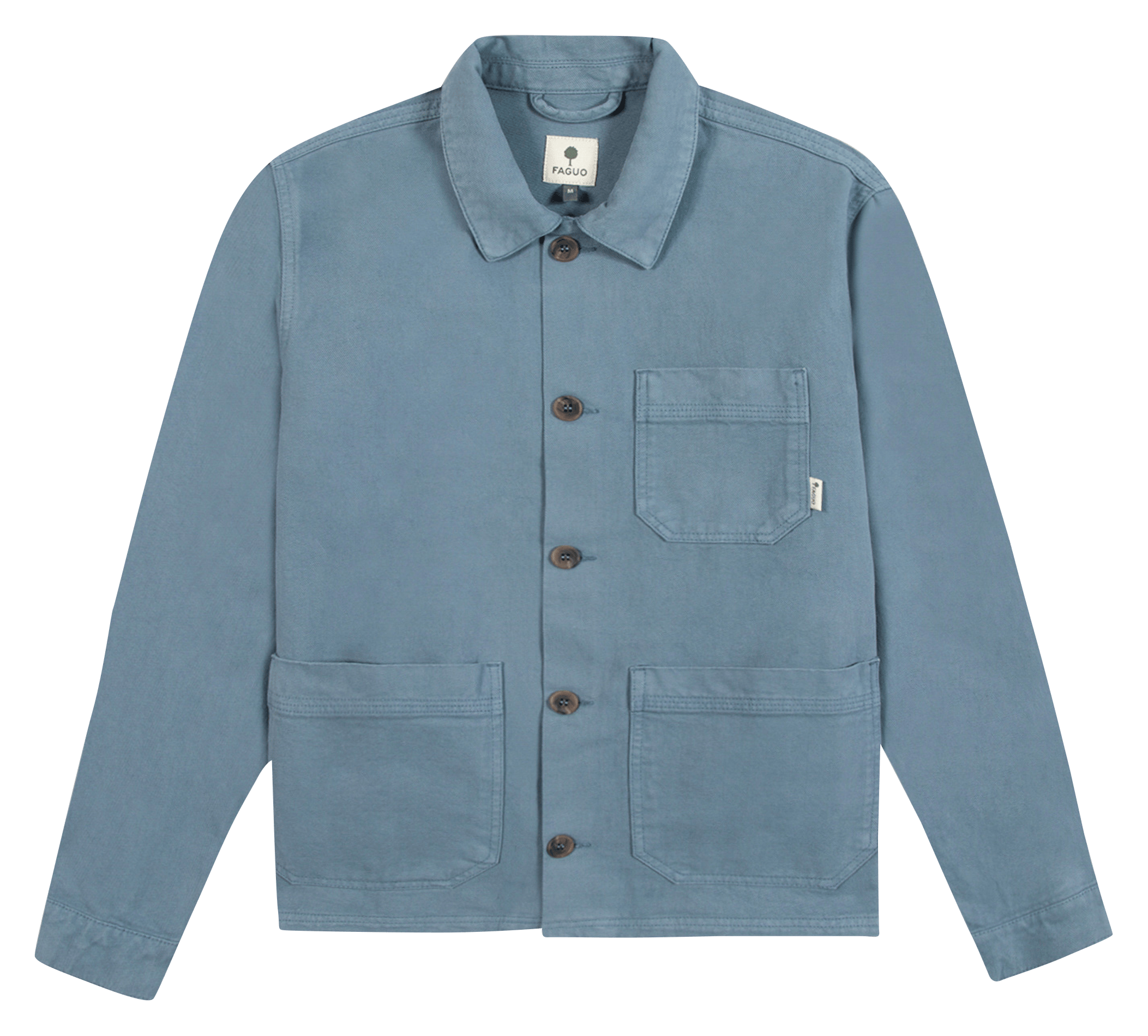 Weite Jacke mit klassischem Kragen aus Baumwollcanvas FAGUO Blau