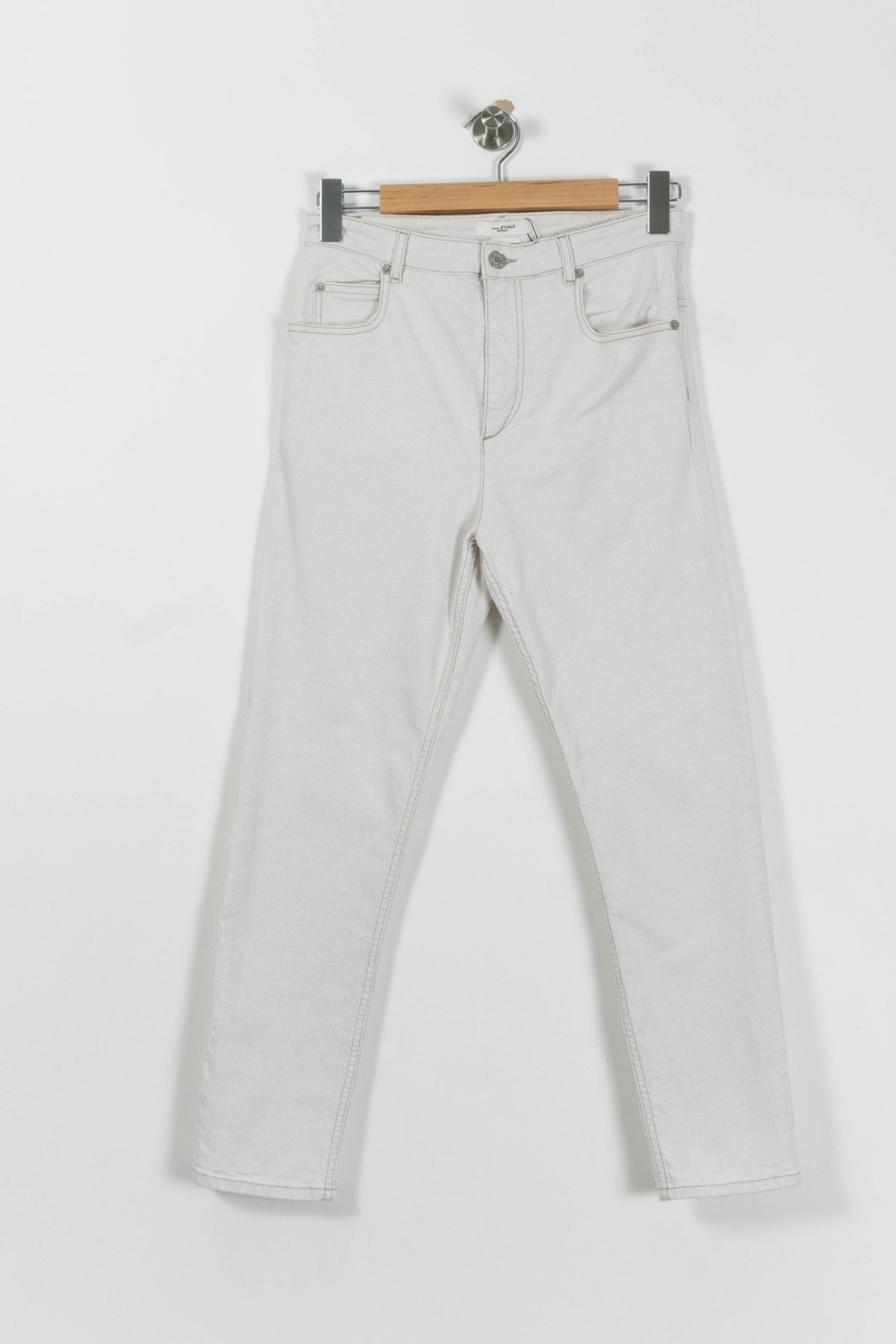 Cropped slim jeans with studs ISABEL MARANT ÉTOILE - SECONDE MAIN White