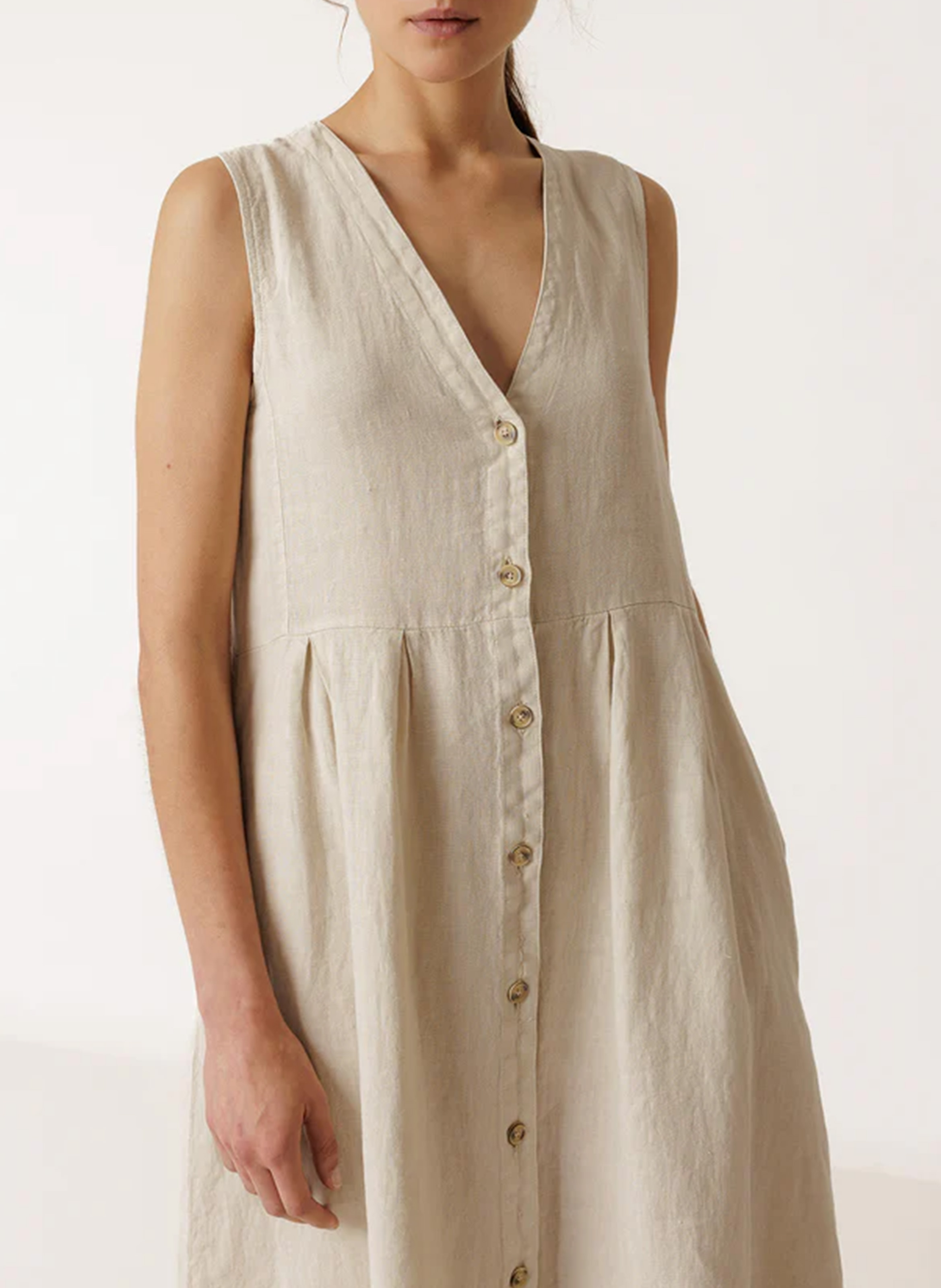 Robe midi col V multiposition Gris